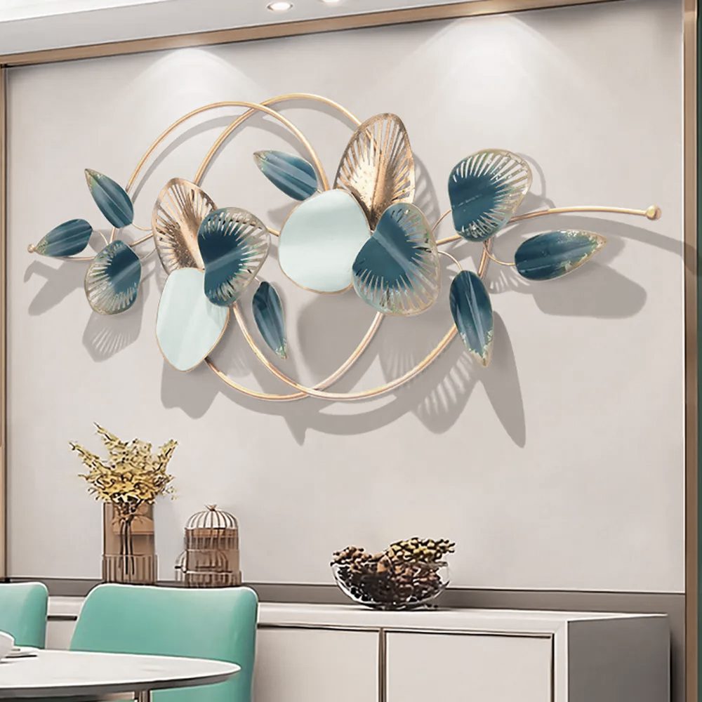 Contemporary Minimalist 3D Hollowout Metal Leaves Classic Fashion Wall