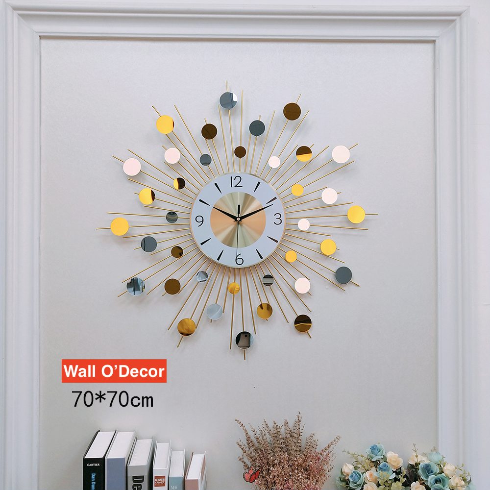 Luxury Creative 70cm Gold Sunburst Metal Wall Mirror Home Art Wall O