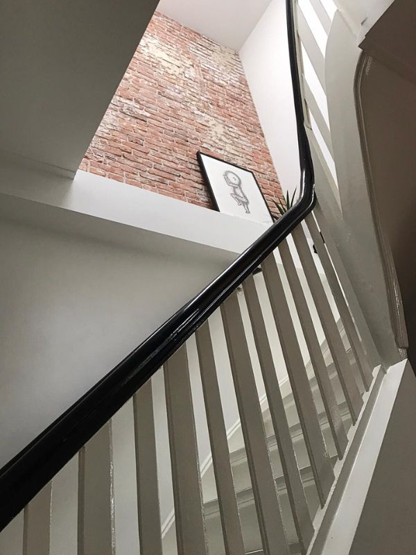 trapgat inspiratie een muur met structuur van Wall of Steen op de muur trap