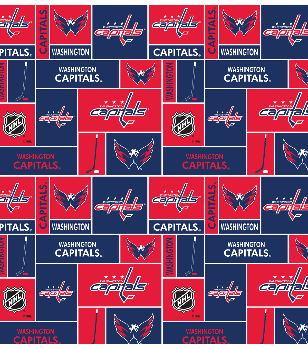 NHL Fleece Fabric Washington Capitals Blue Jo Ann