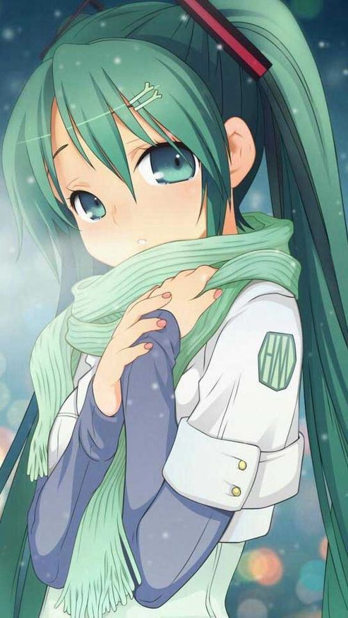 Cute Anime Girl Green Hair iPhone 6 Wallpapers HD iPhone