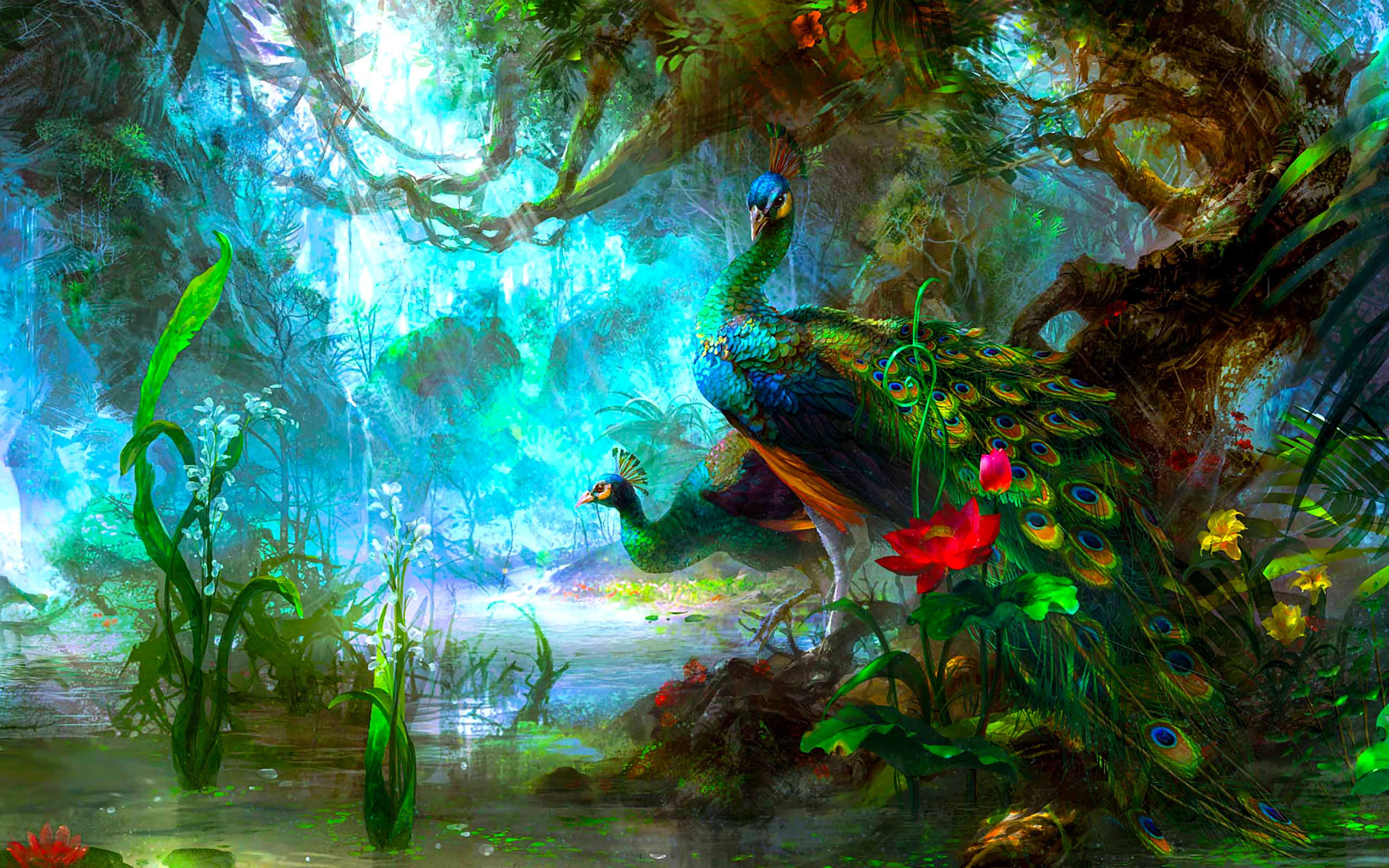Peacock Painting Wallpapers Top Free Peacock Painting Backgrounds