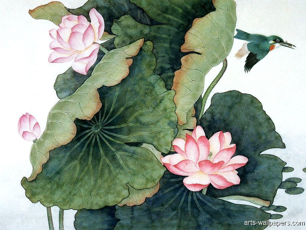 Lotus Painting Wallpapers Top Free Lotus Painting Backgrounds