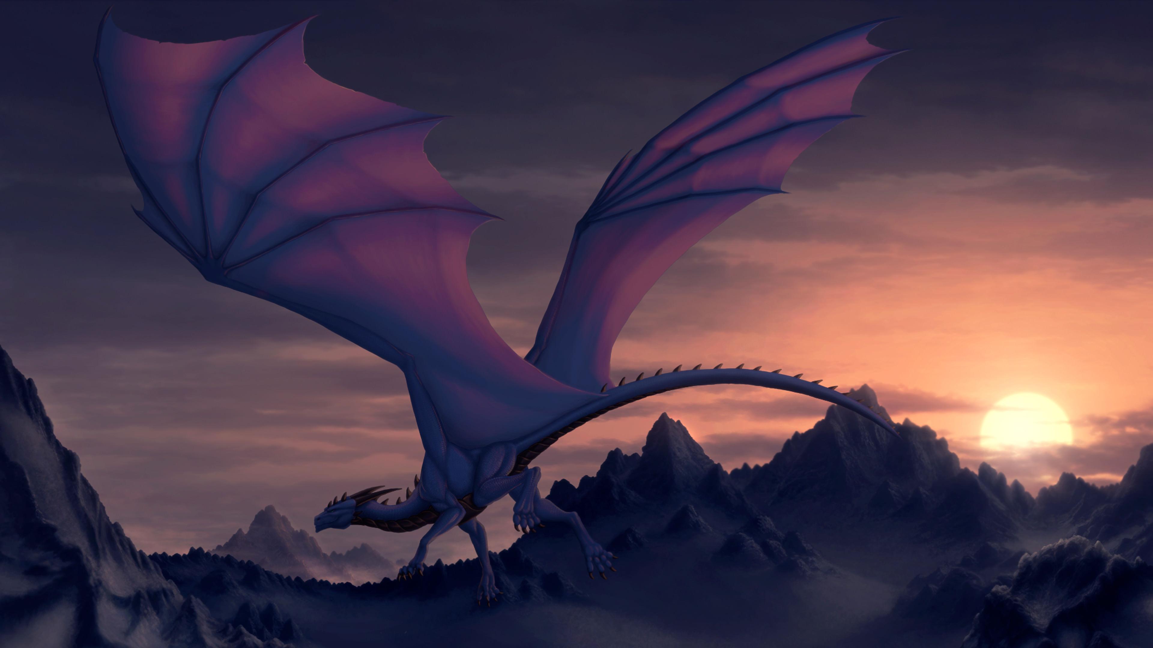 Cool Dragon Wallpapers Purple / Dragon over the clouds 4k. Es Quinasy