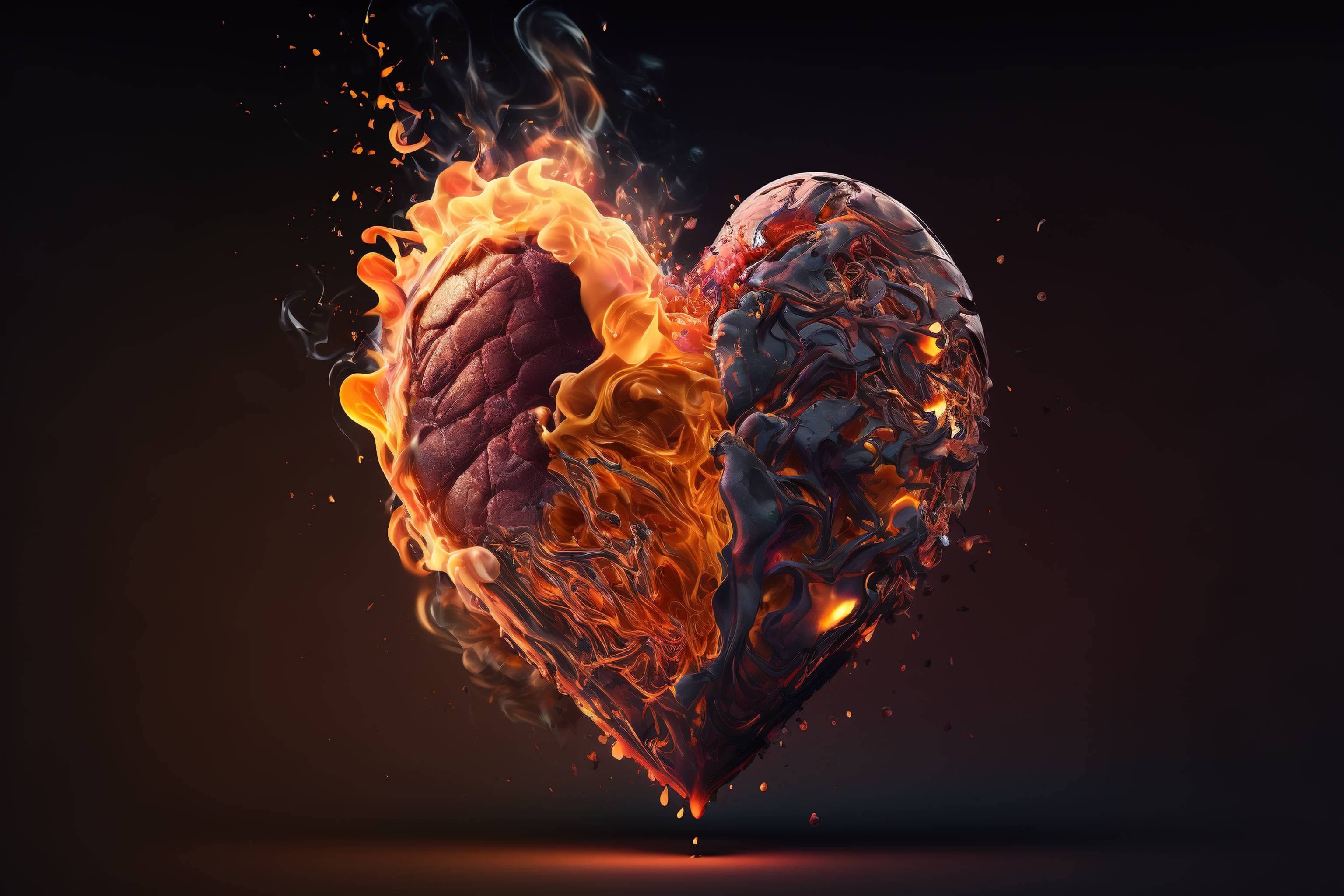 Burning Heart Wallpapers Top Free Burning Heart Backgrounds WallpaperAccess