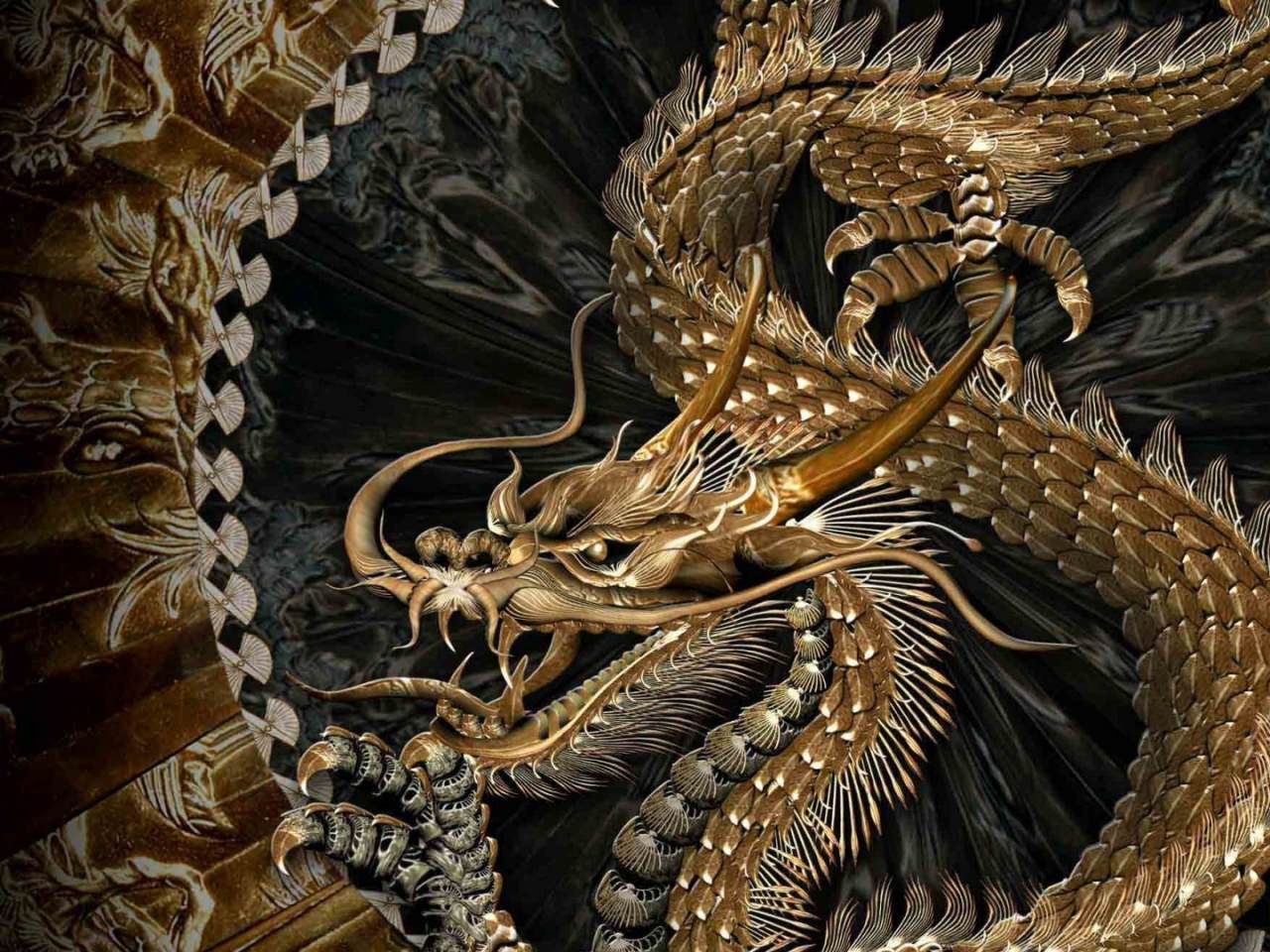 Gold Dragon Wallpapers Top Free Gold Dragon Backgrounds WallpaperAccess