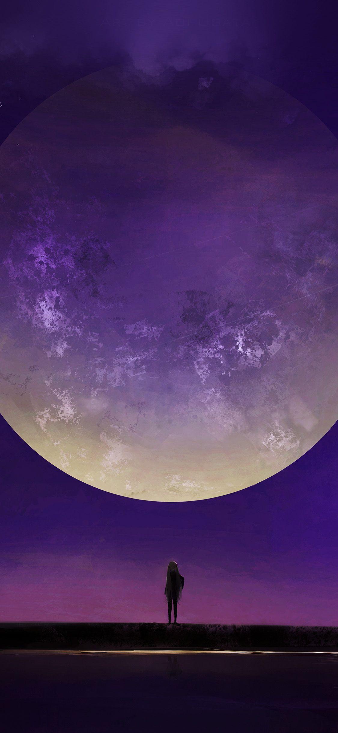 Purple Moon Wallpapers Top Free Purple Moon Backgrounds WallpaperAccess