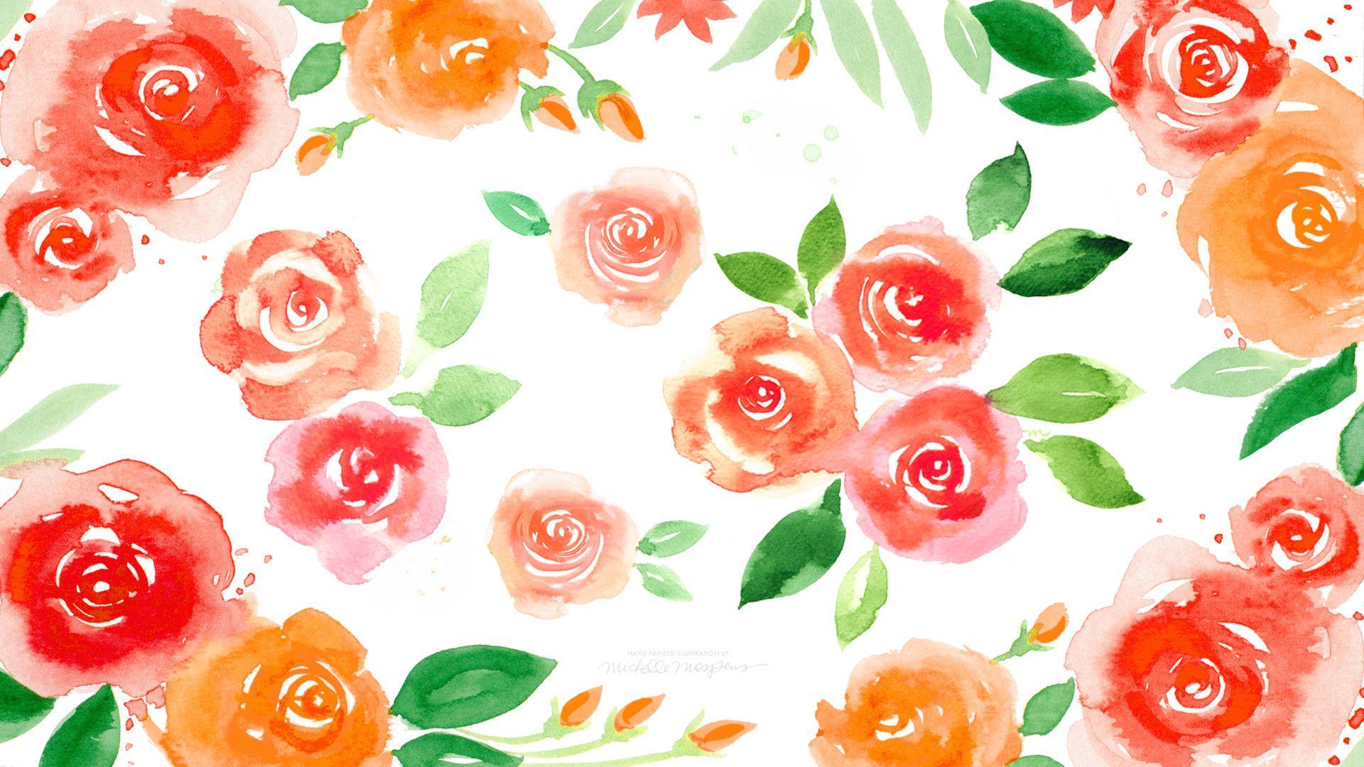 Watercolor Floral Desktop Wallpapers Top Free Watercolor Floral