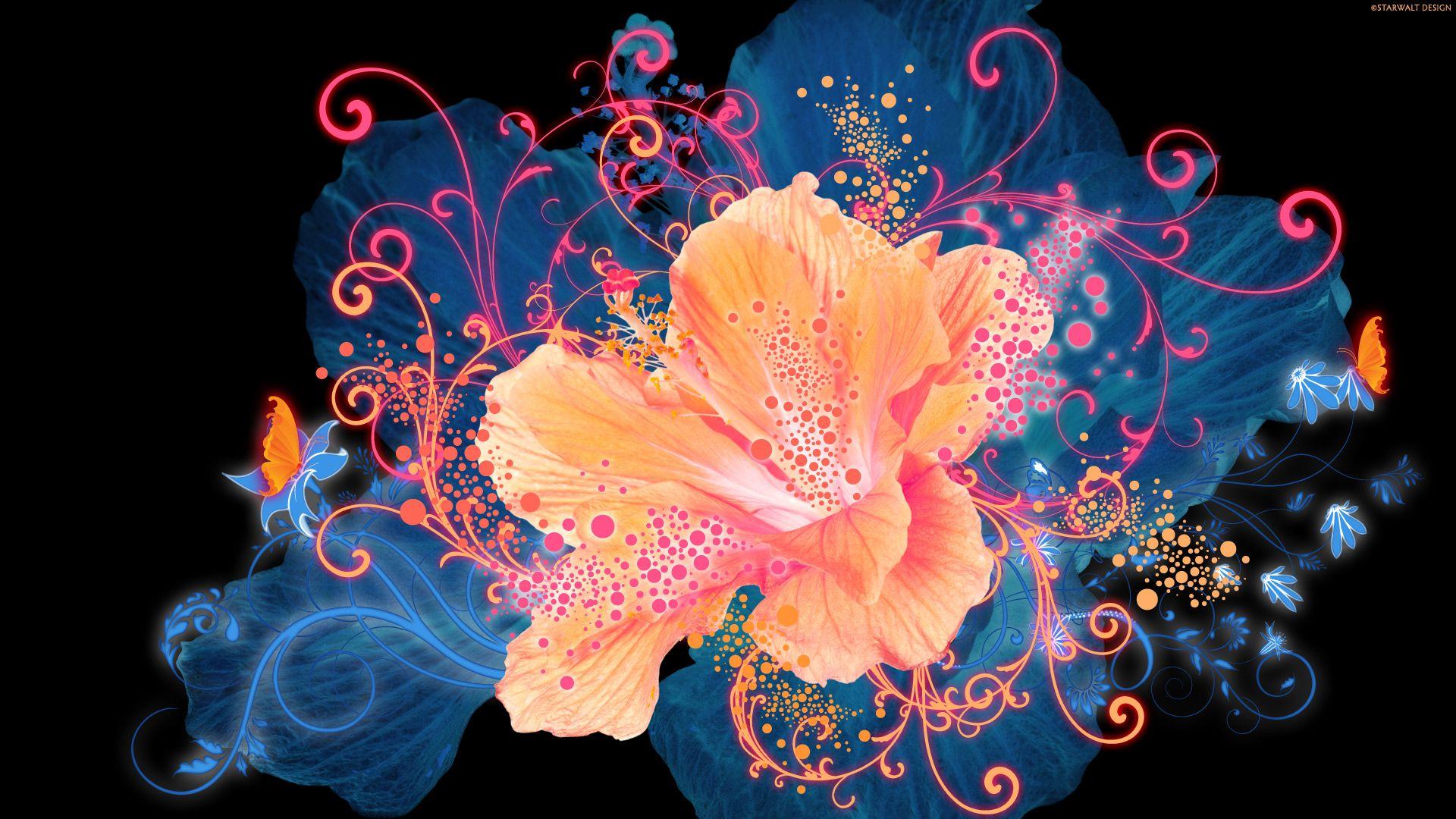 Neon Flowers Wallpapers Top Free Neon Flowers Backgrounds