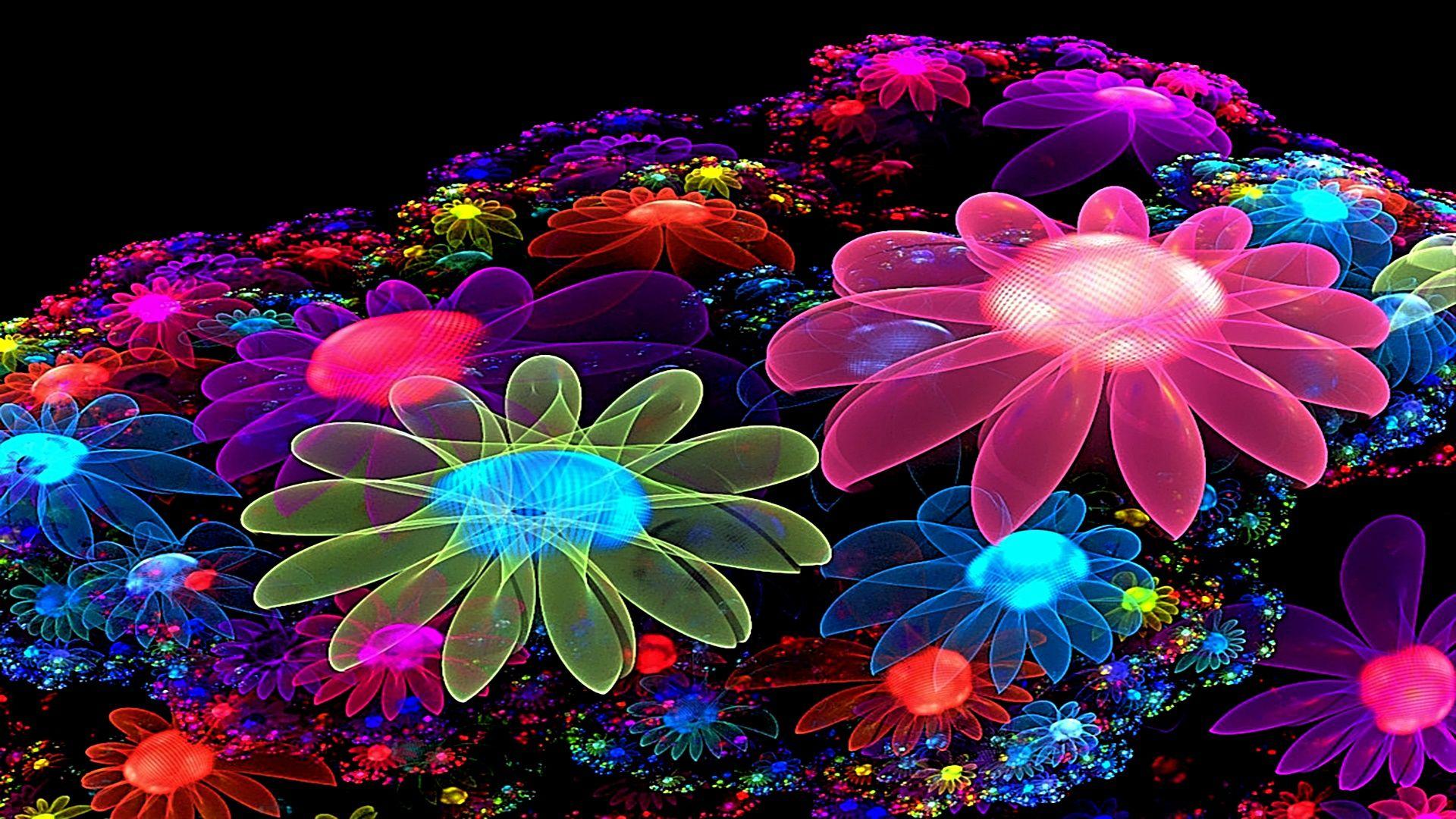 Neon Flowers Wallpapers Top Free Neon Flowers Backgrounds