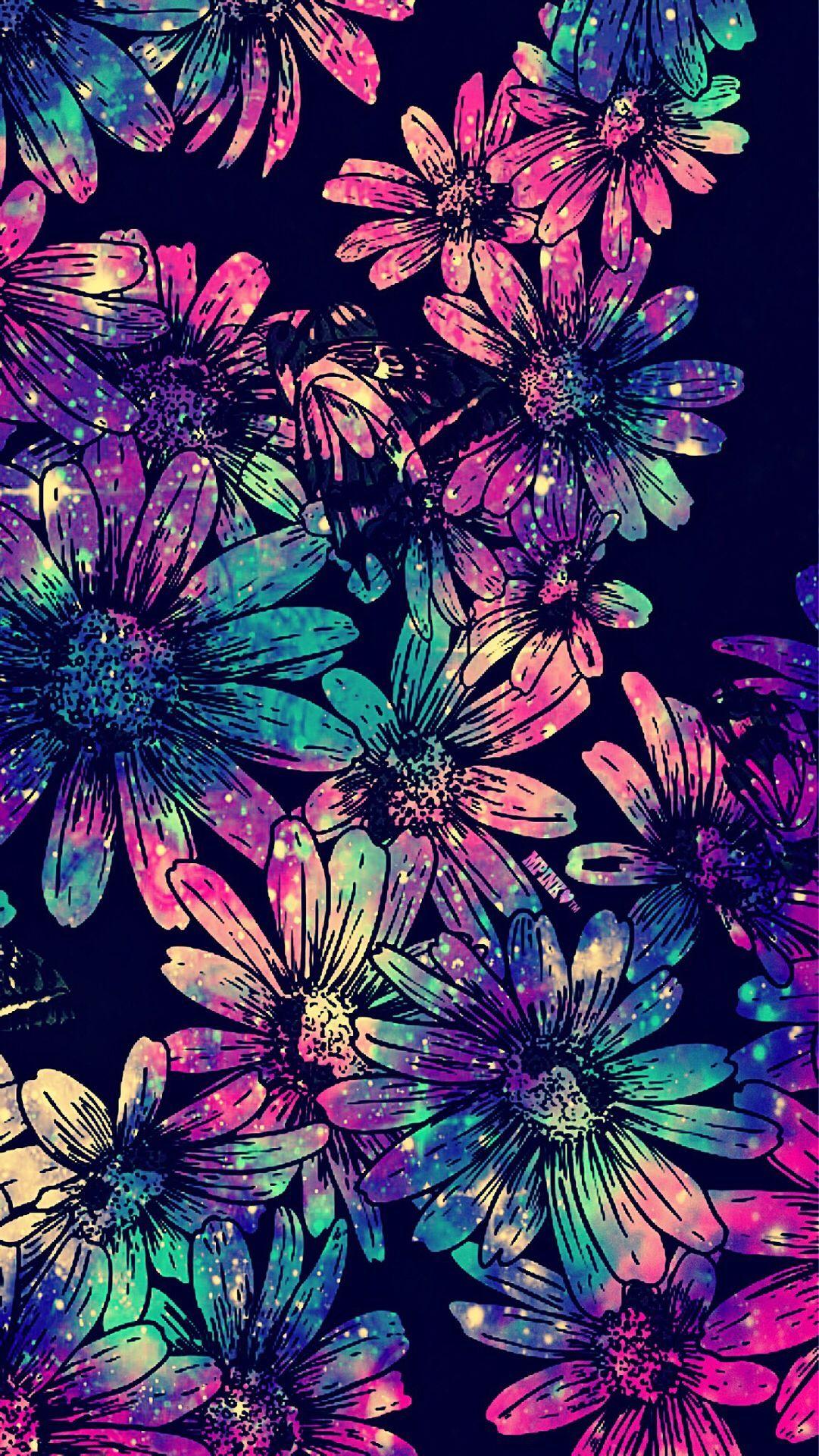 Neon Flowers Wallpapers Top Free Neon Flowers Backgrounds WallpaperAccess