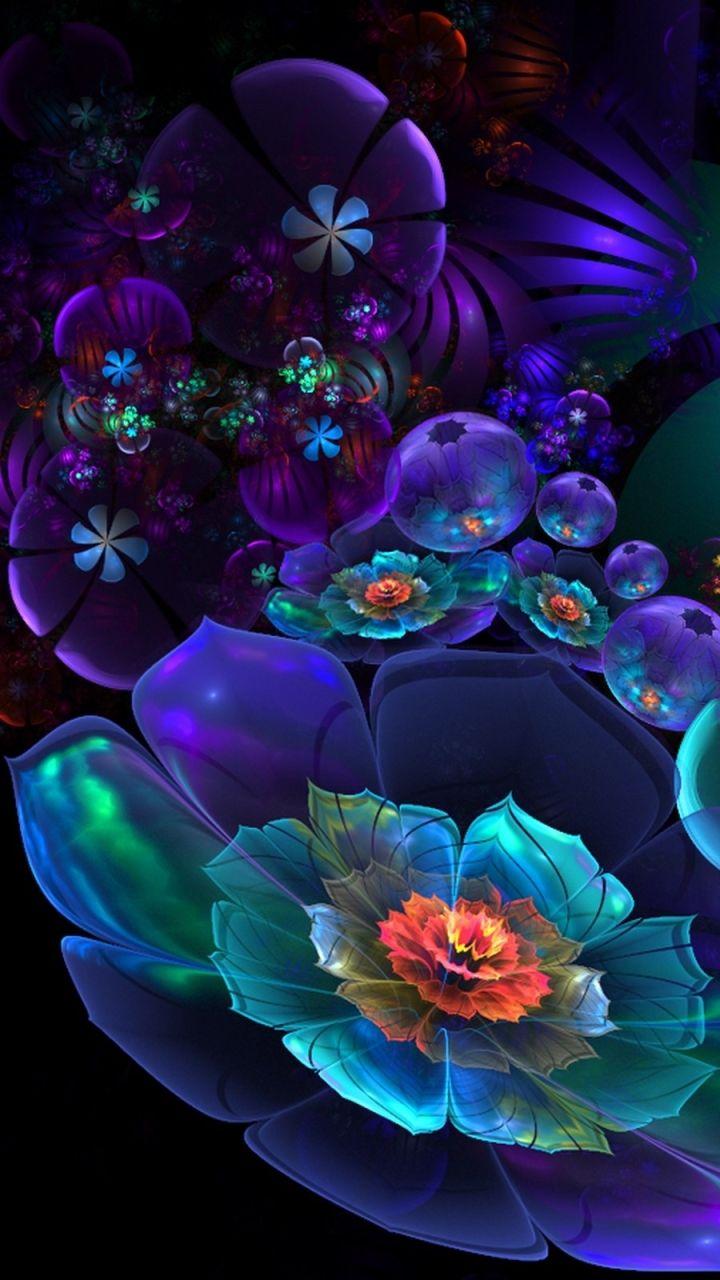 Neon Flowers Wallpapers Top Free Neon Flowers Backgrounds