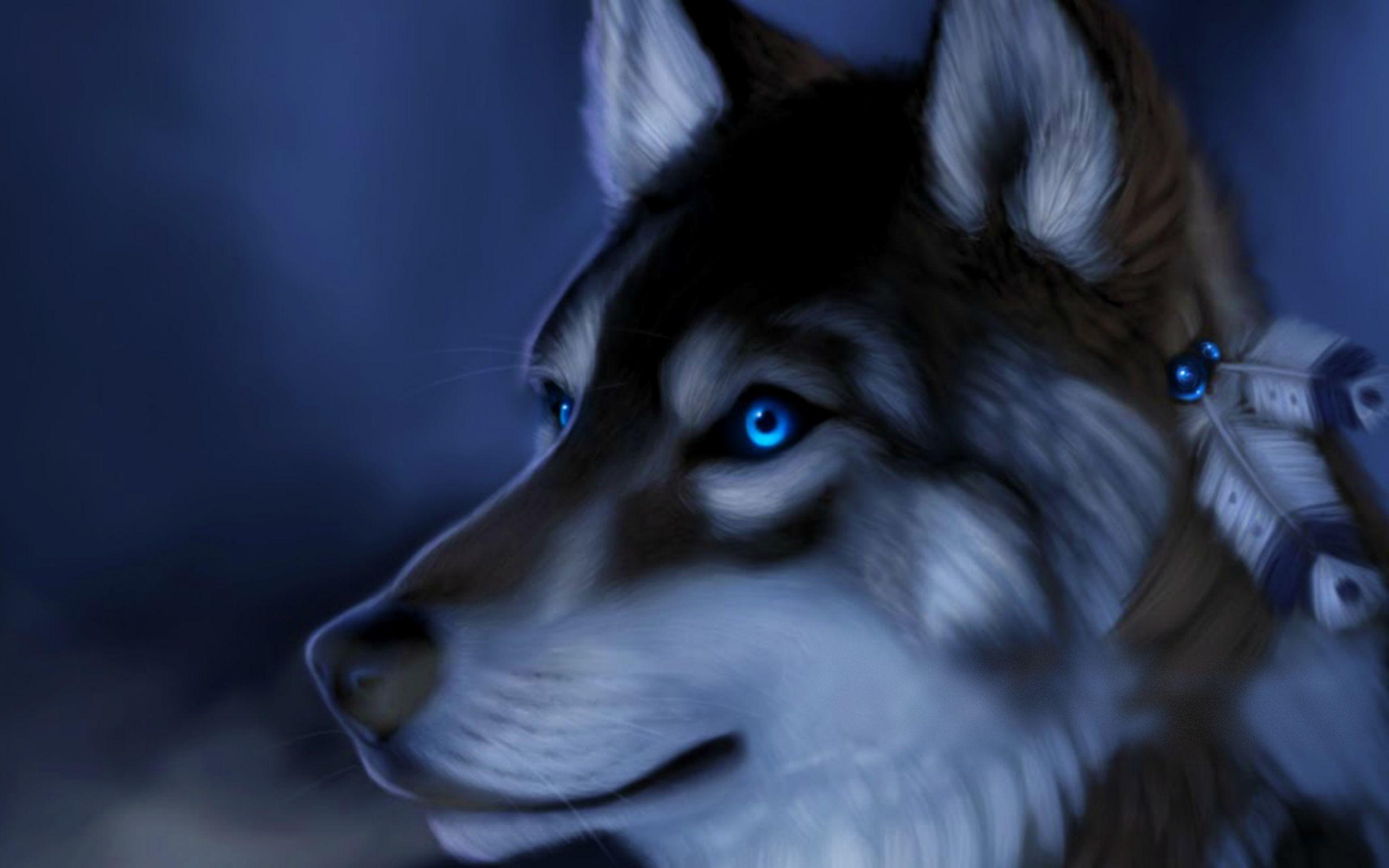White Wolf With Blue Eyes Wallpaper