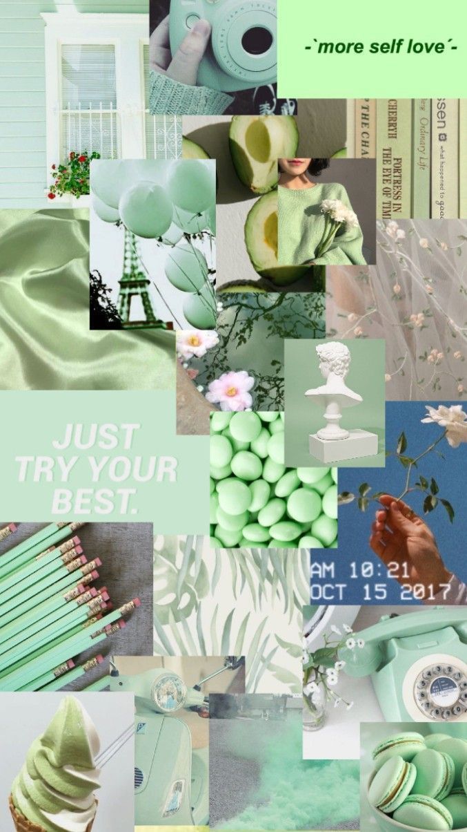 Light Green Collage Wallpapers Top Free Light Green Collage