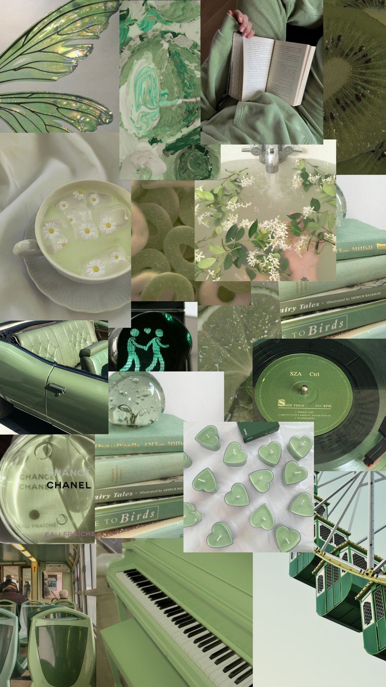 Light Green Collage Wallpapers Top Free Light Green Collage