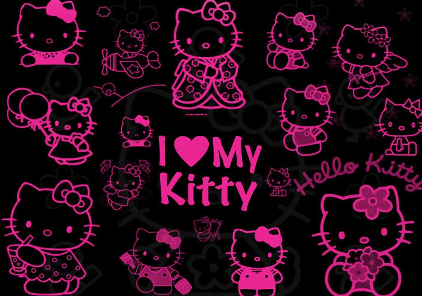Black and Pink Hello Kitty Wallpapers Top Free Black and Pink Hello