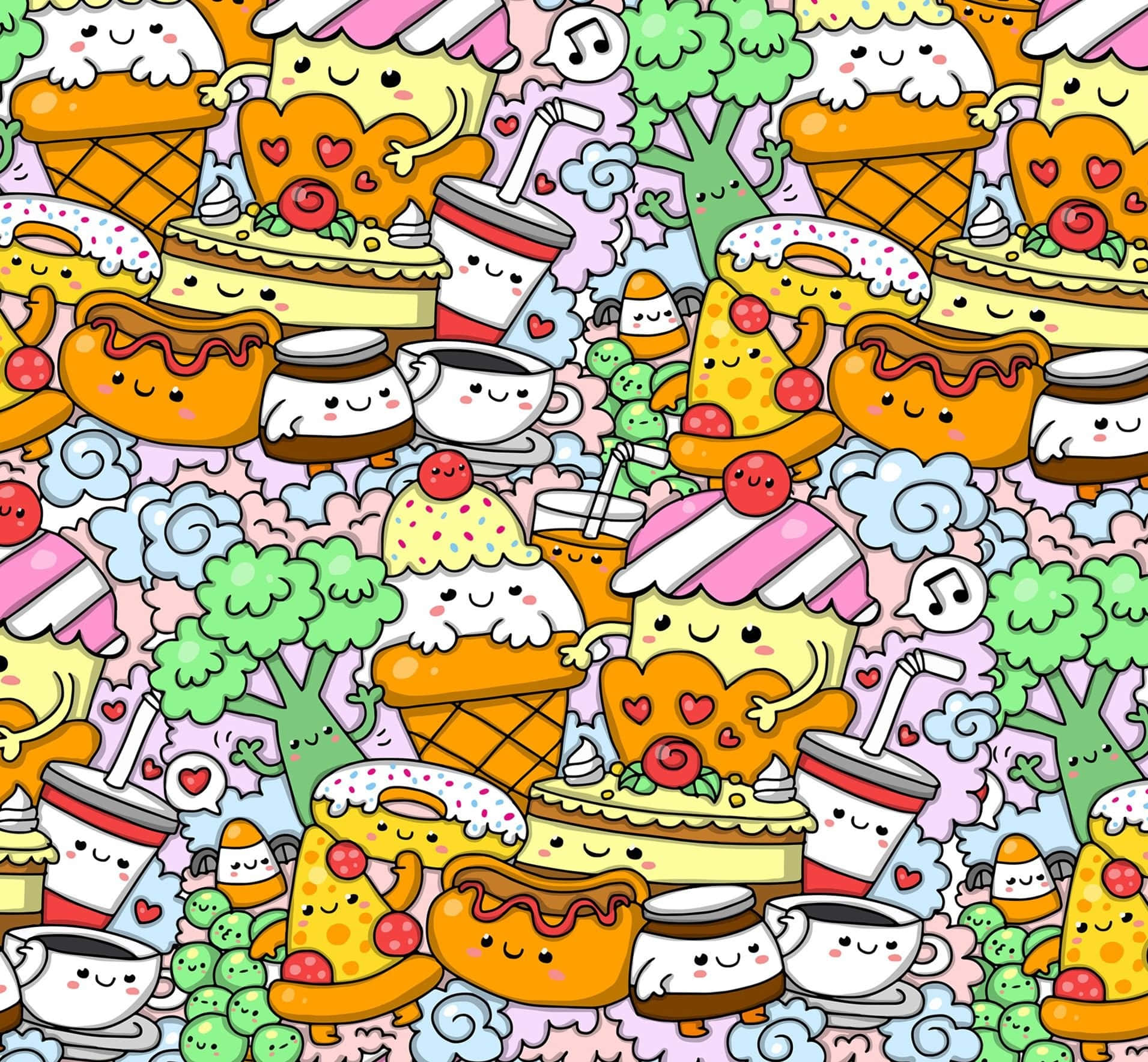 Food Doodle Wallpapers Top Free Food Doodle Backgrounds WallpaperAccess