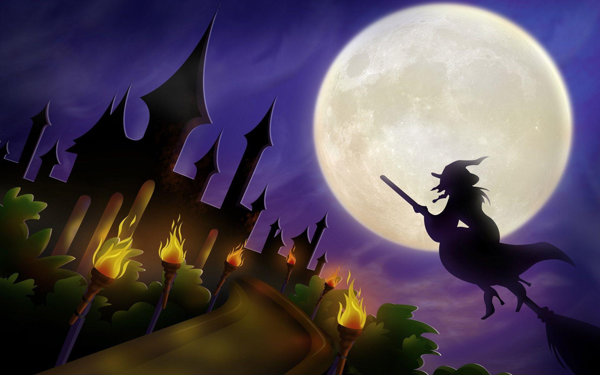 Halloween Witch On Broom Wallpapers Top Free Halloween Witch On Broom