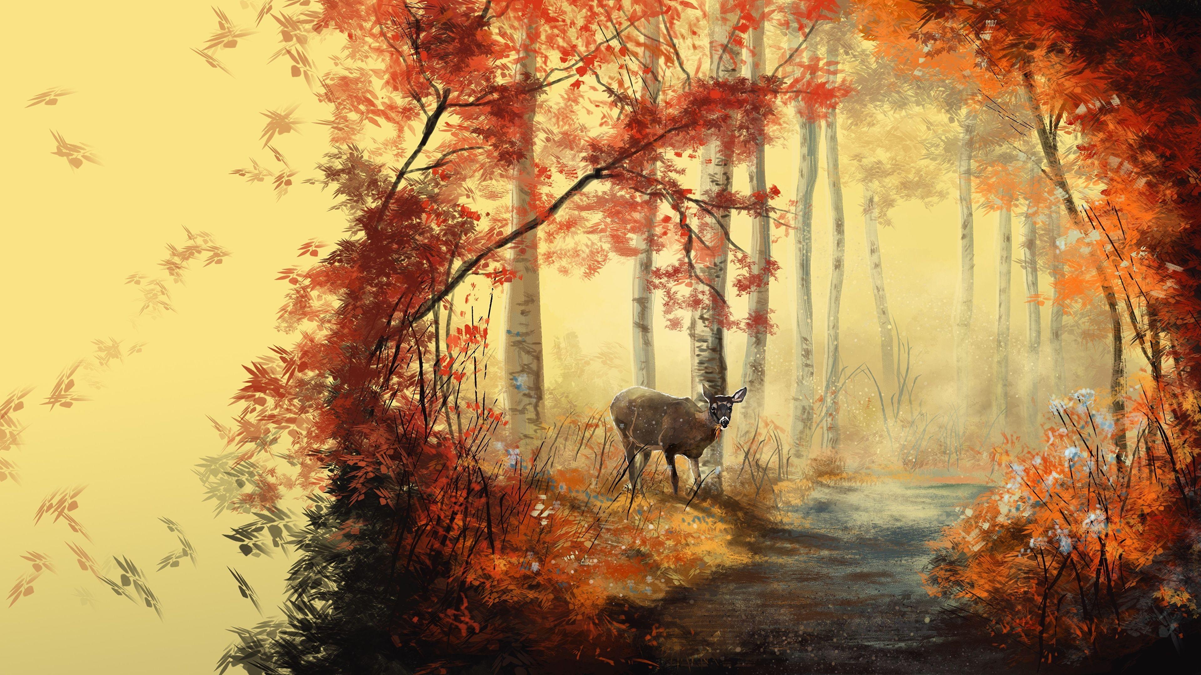Autumn Animal Painting Wallpapers Top Free Autumn Animal Painting