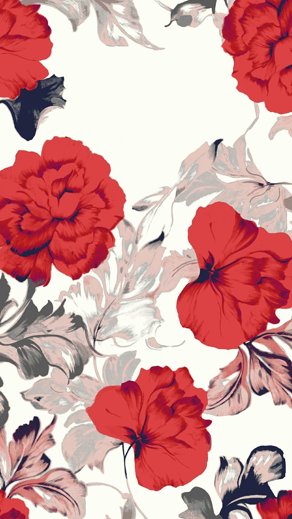 Red Floral Wallpaper For Walls