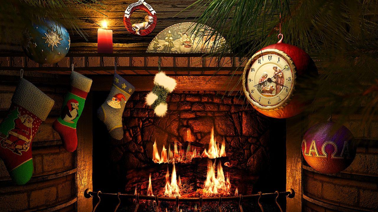 Christmas Fireplace Wallpapers Top Free Christmas Fireplace