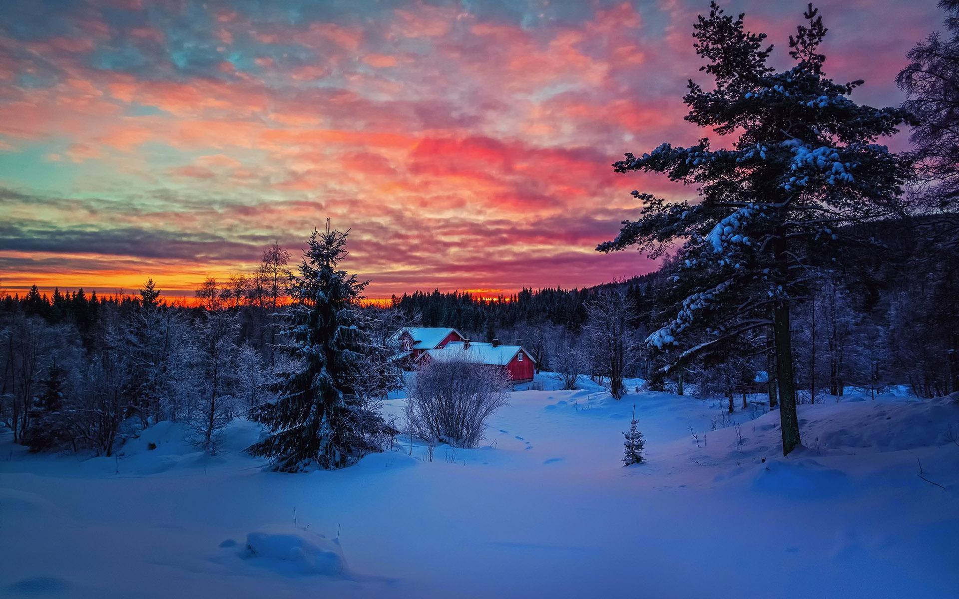 Snow Sunset Winter Wallpapers Top Free Snow Sunset Winter Backgrounds WallpaperAccess