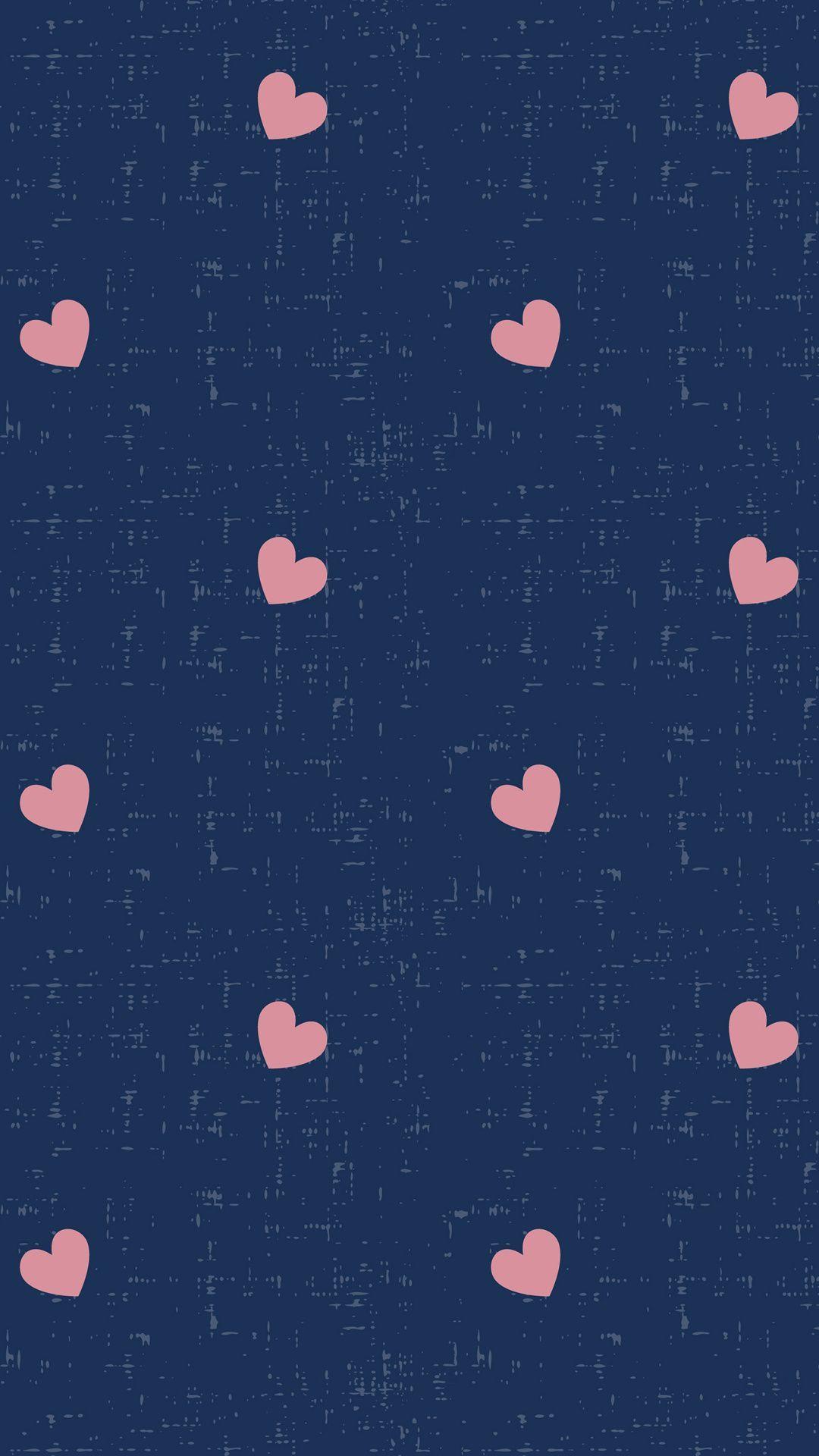 Blue And Pink Hearts Wallpaper