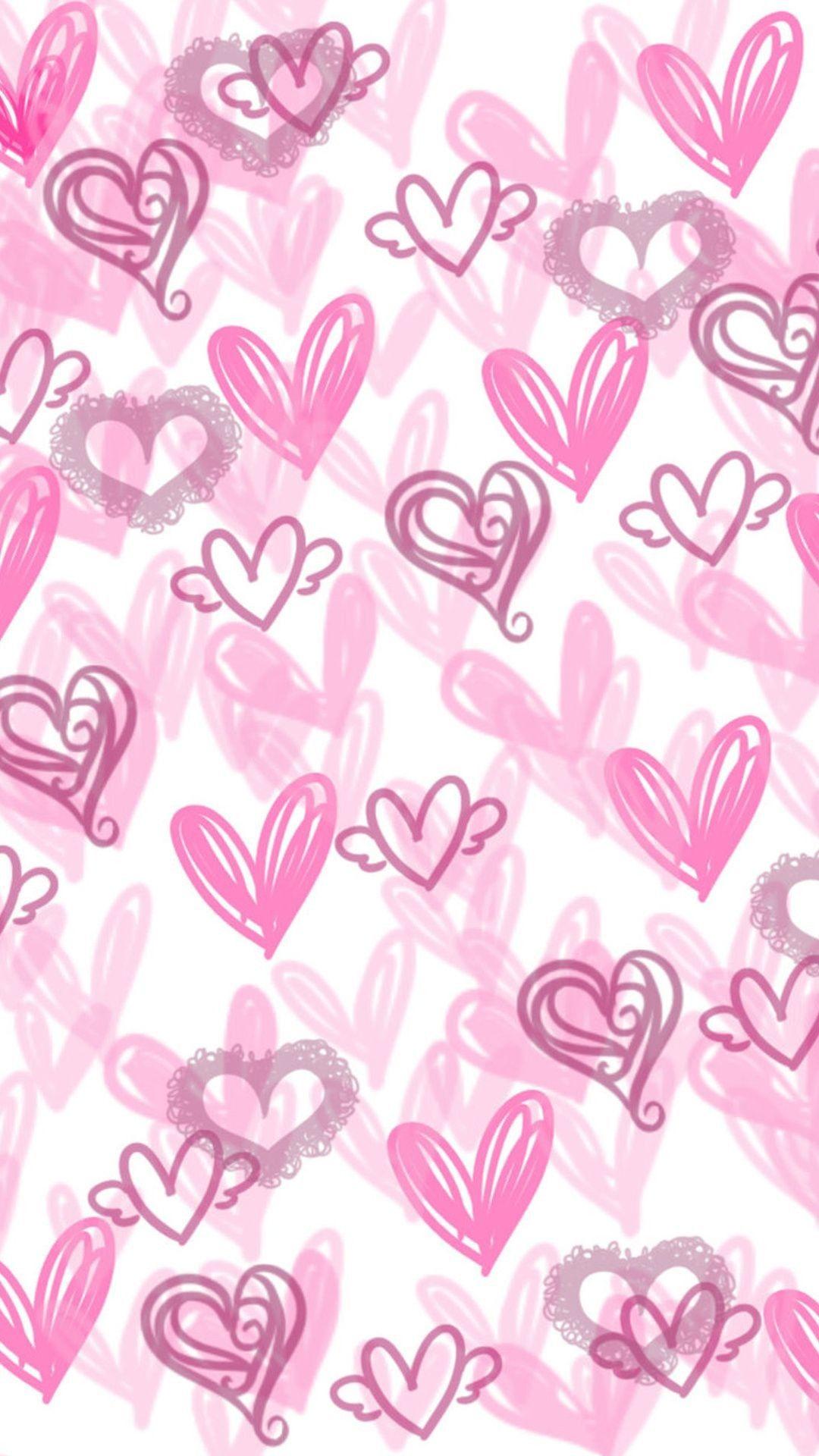 Cute Pink Heart Wallpapers Top Free Cute Pink Heart Backgrounds WallpaperAccess