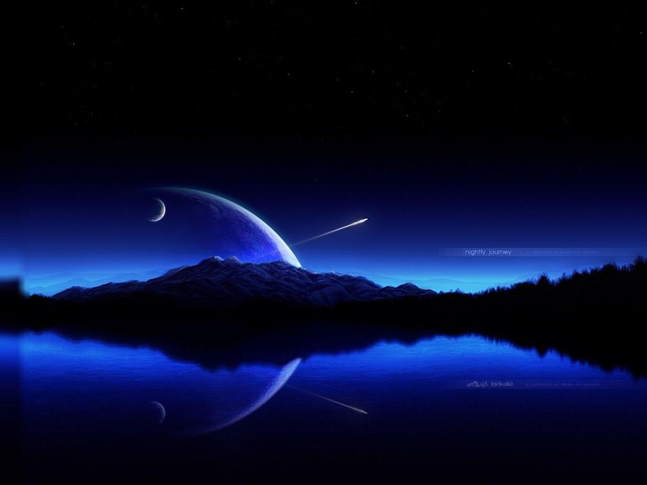 Blue Moon and Star Wallpapers Top Free Blue Moon and Star Backgrounds