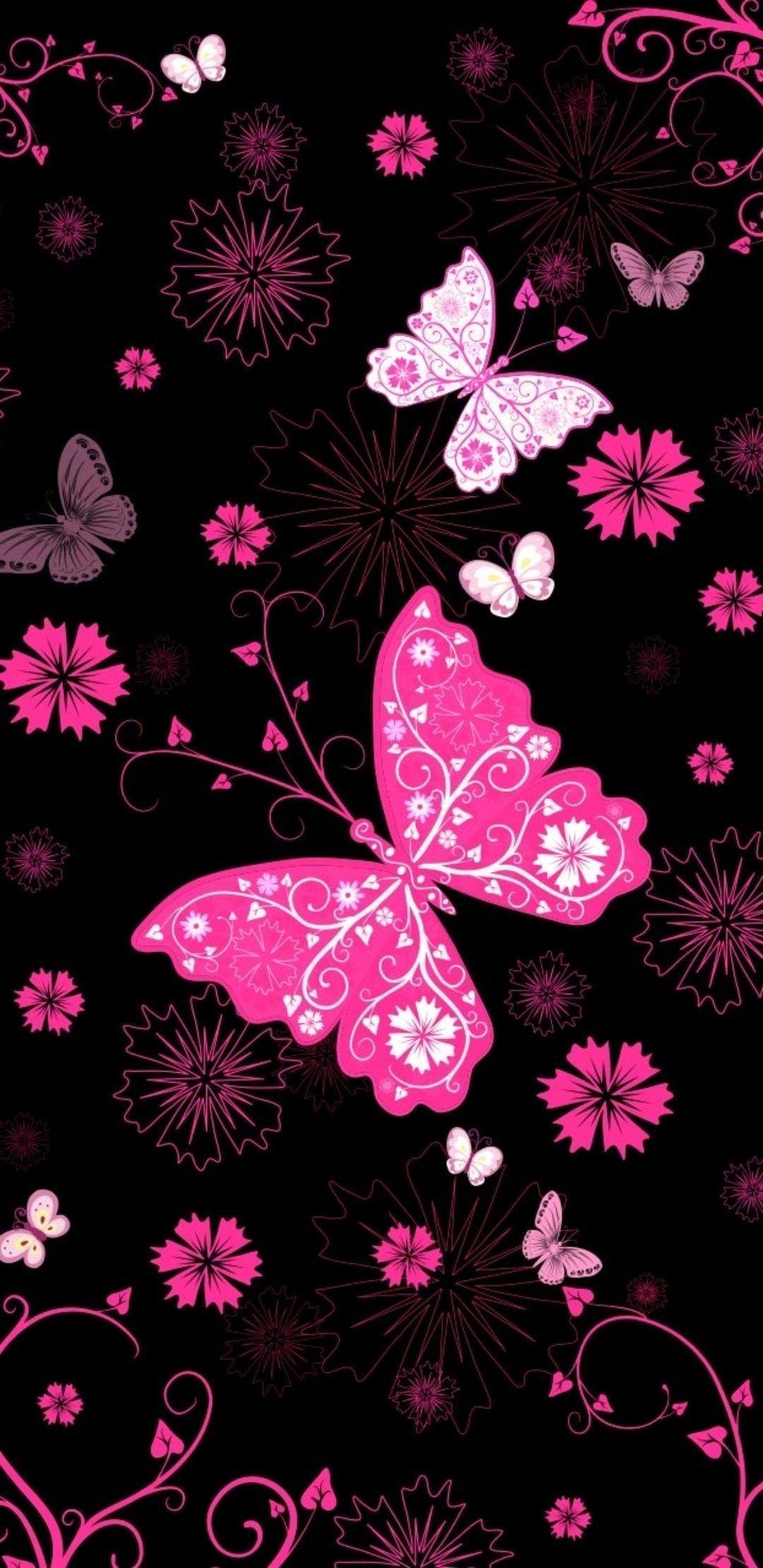 Cute Pink Butterfly Wallpapers Top Free Cute Pink Butterfly Backgrounds WallpaperAccess