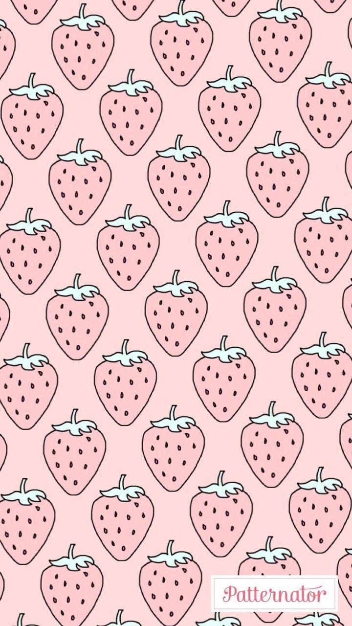 Light Pink Strawberry Wallpaper Aesthetic