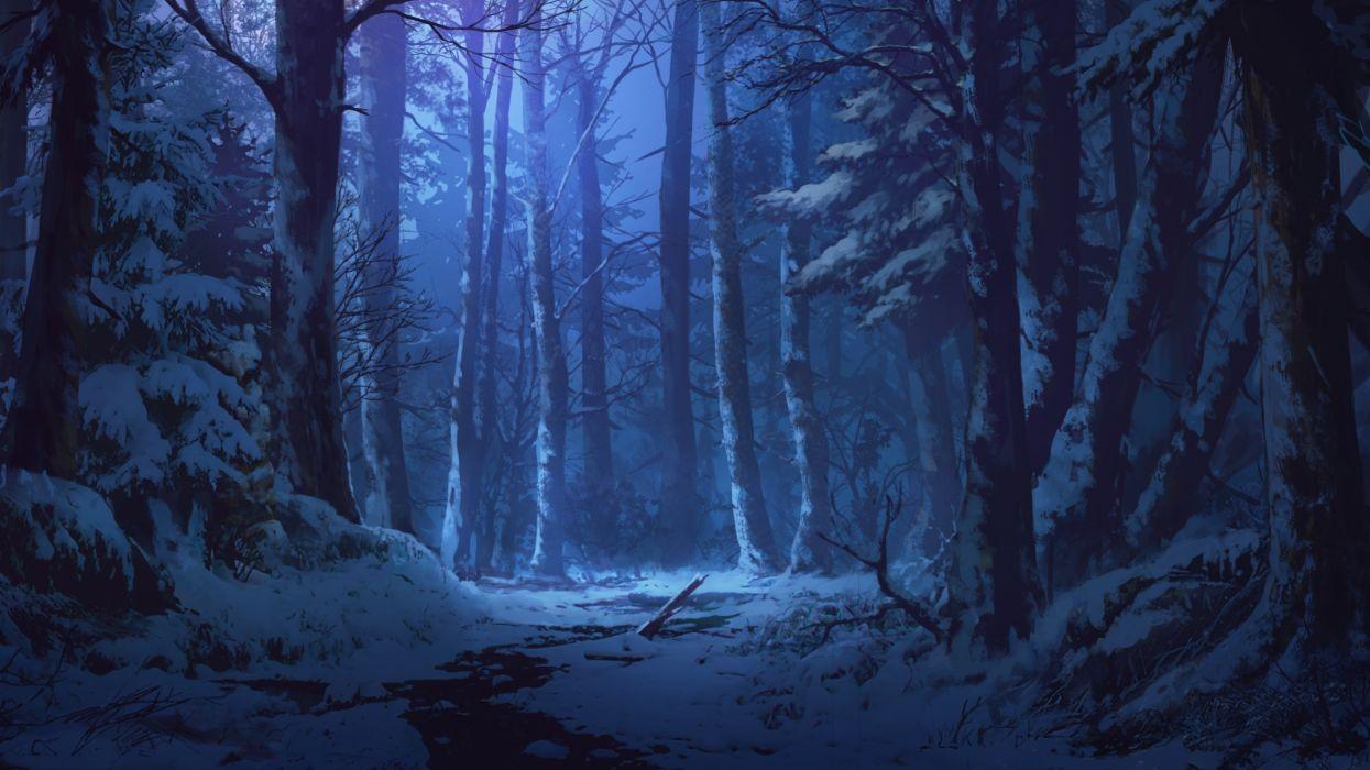 Snowy Forest at Night Wallpapers Top Free Snowy Forest at Night