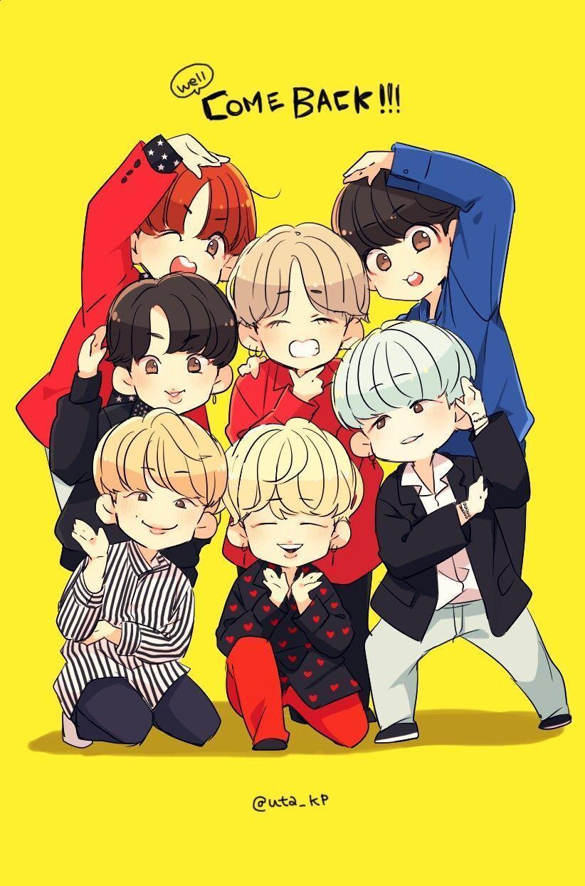 BTS Cute Anime Wallpapers Top Free BTS Cute Anime Backgrounds
