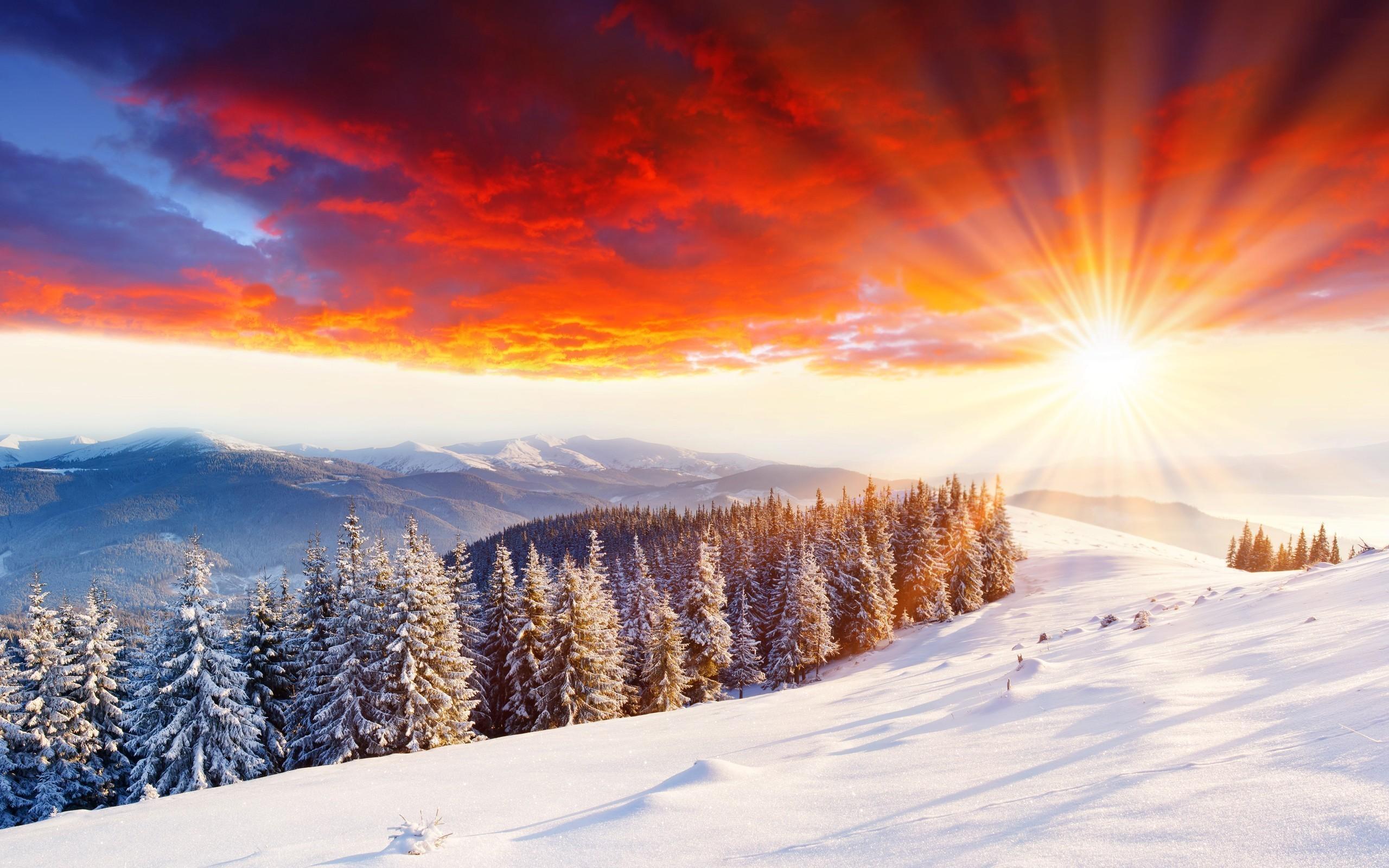 Winter Mountain Sunset Wallpapers - Top Free Winter Mountain Sunset