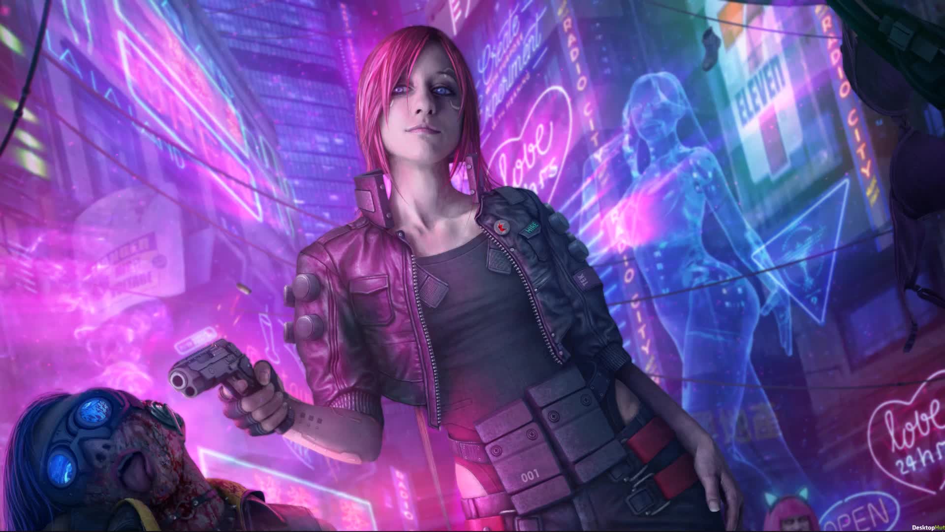 Cyberpunk police girl 4k
