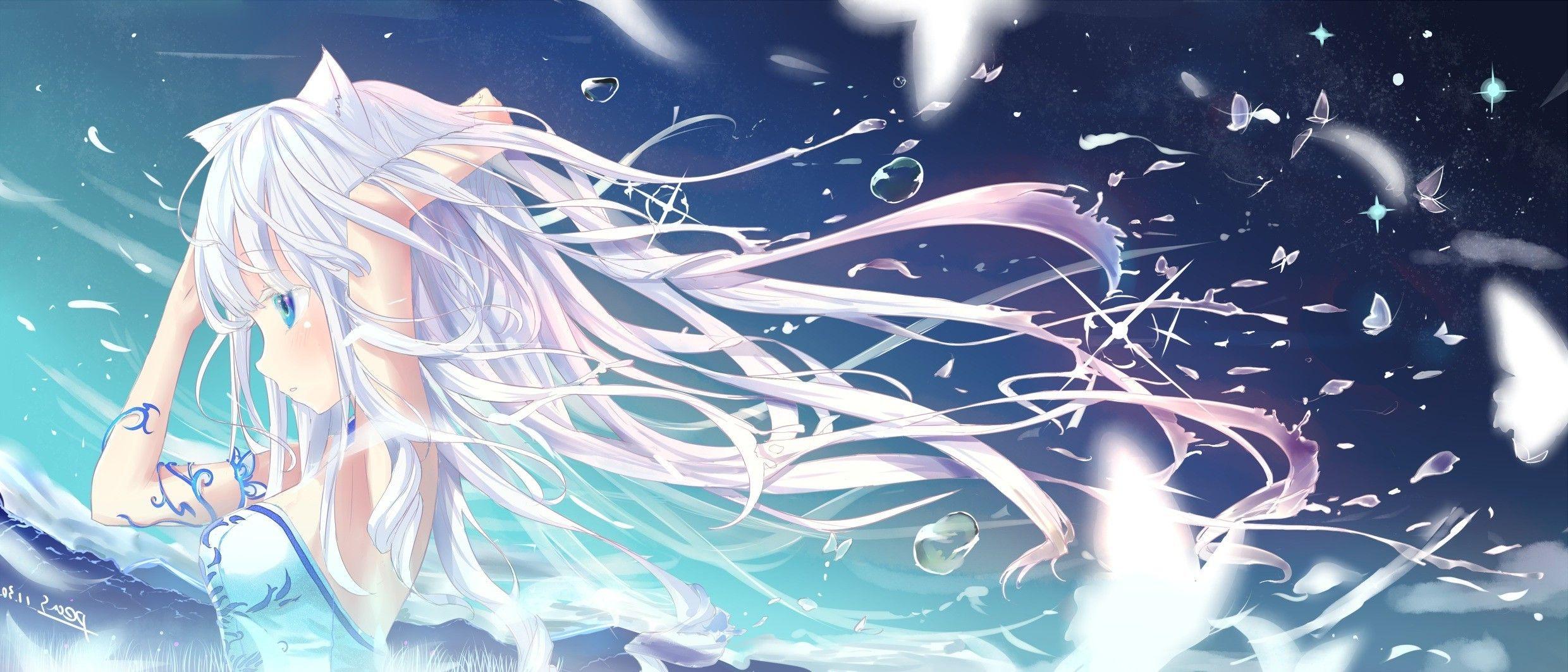 Blue and White Anime Wallpapers Top Free Blue and White Anime