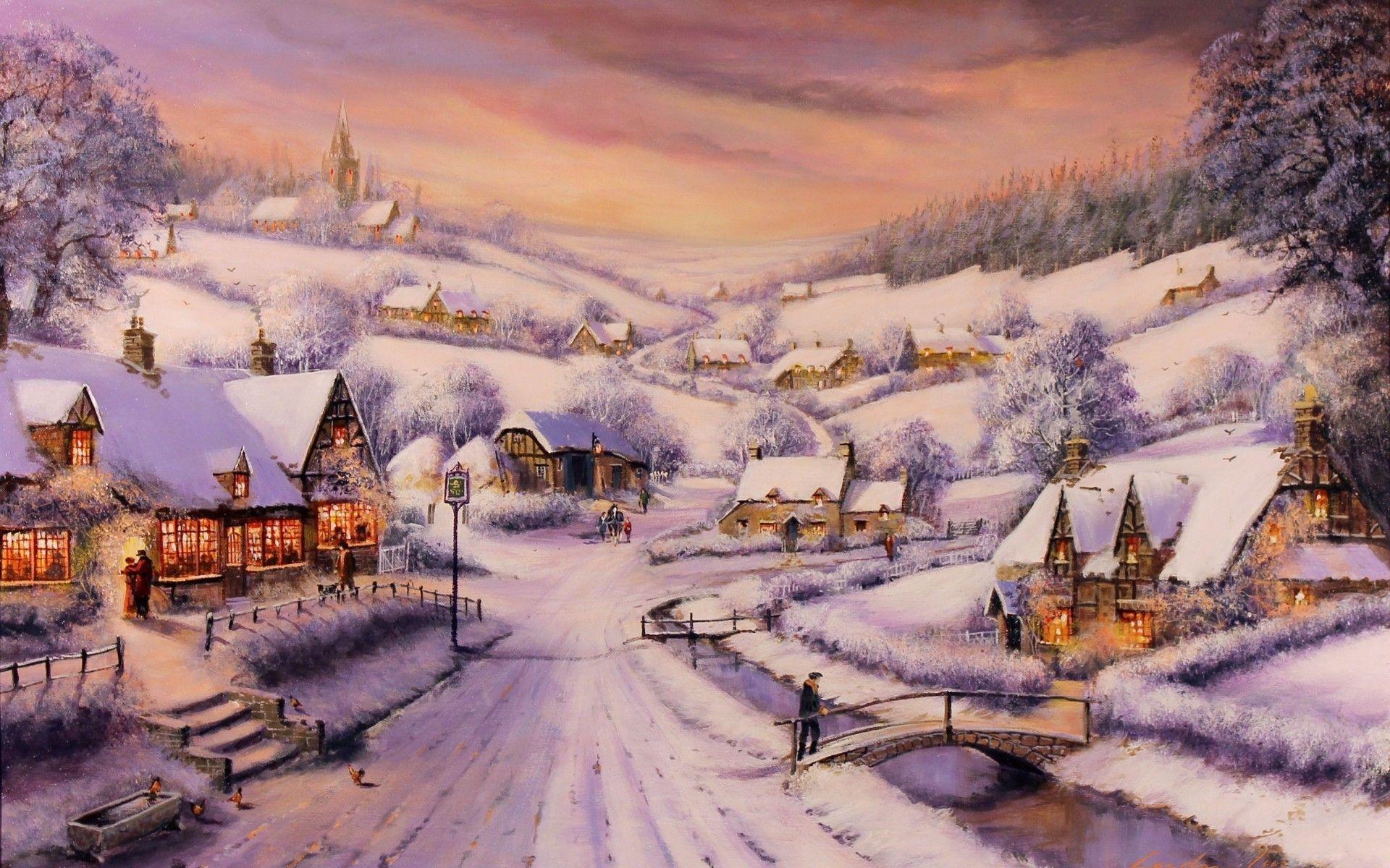 Christmas Village To Paint Christmas Town Wallpapers Top Free Christmas Town Backgrounds
