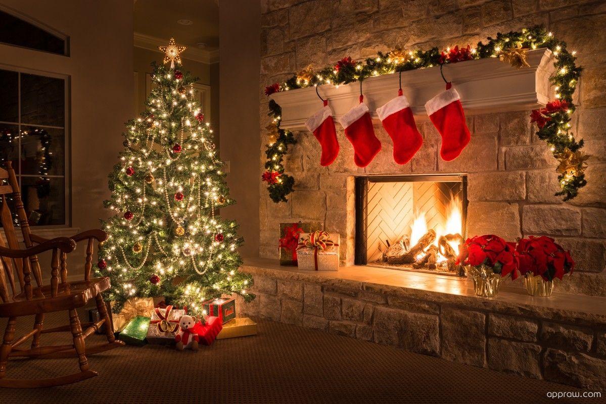 Christmas Fireplace Wallpapers Top Free Christmas Fireplace