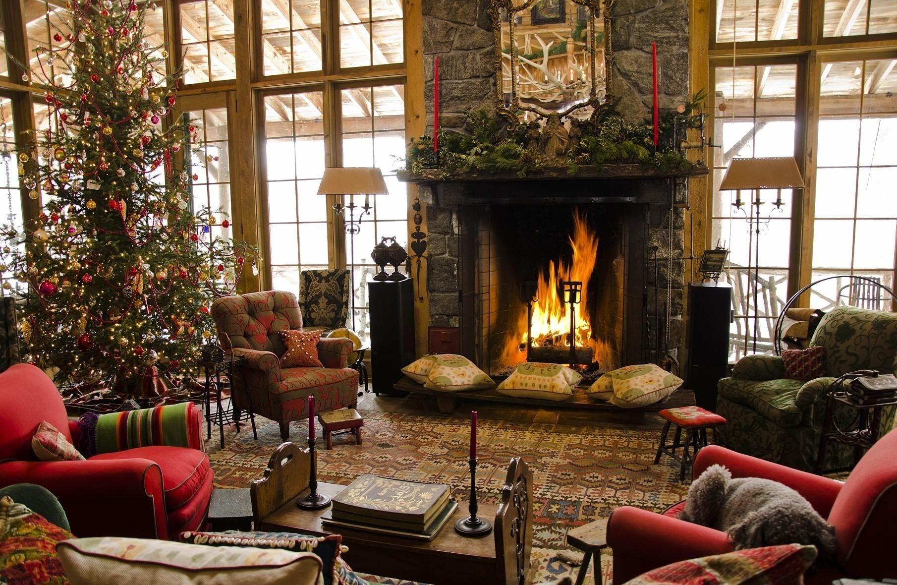 Christmas Fireplace Wallpapers Top Free Christmas Fireplace