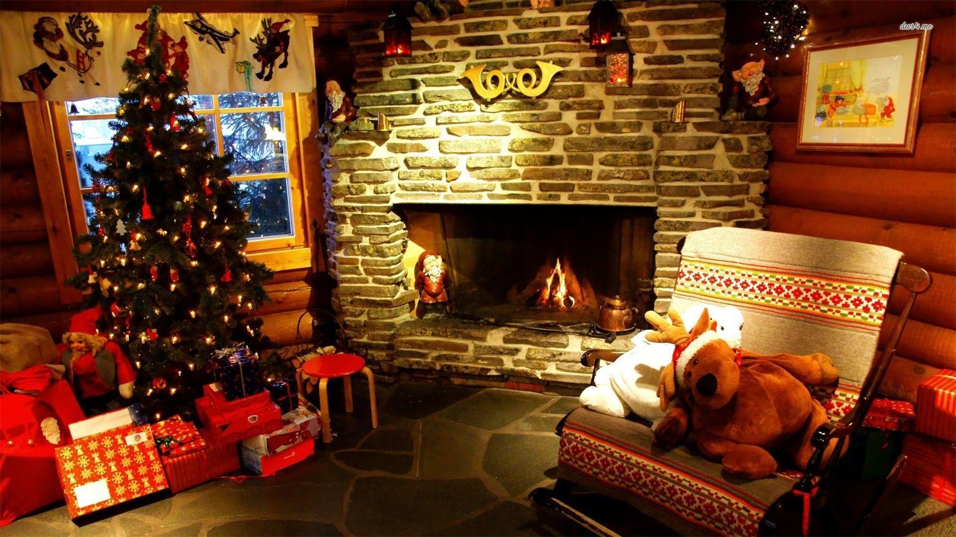Christmas Fireplace Wallpapers Top Free Christmas Fireplace