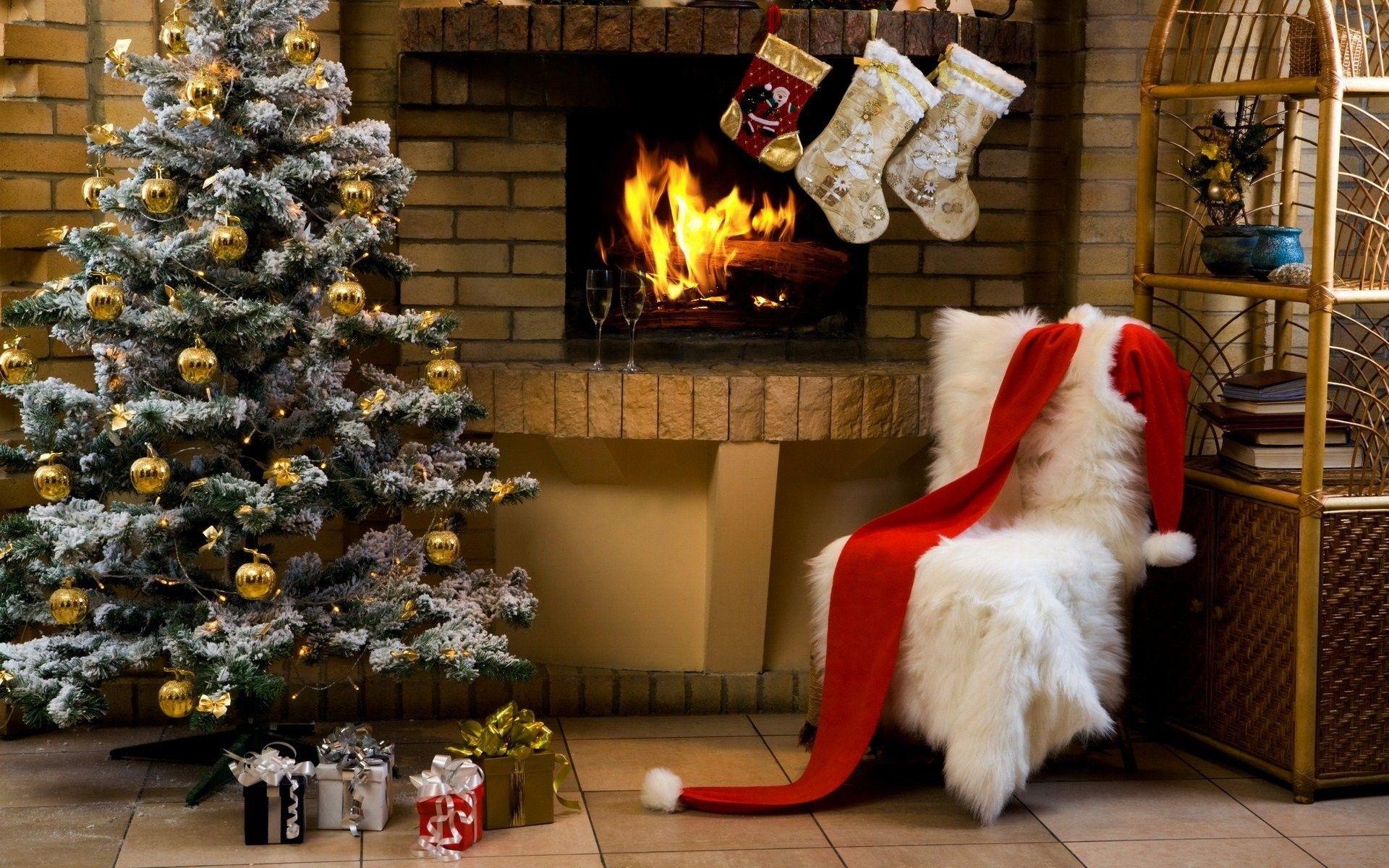 Christmas Fireplace Wallpapers Top Free Christmas Fireplace