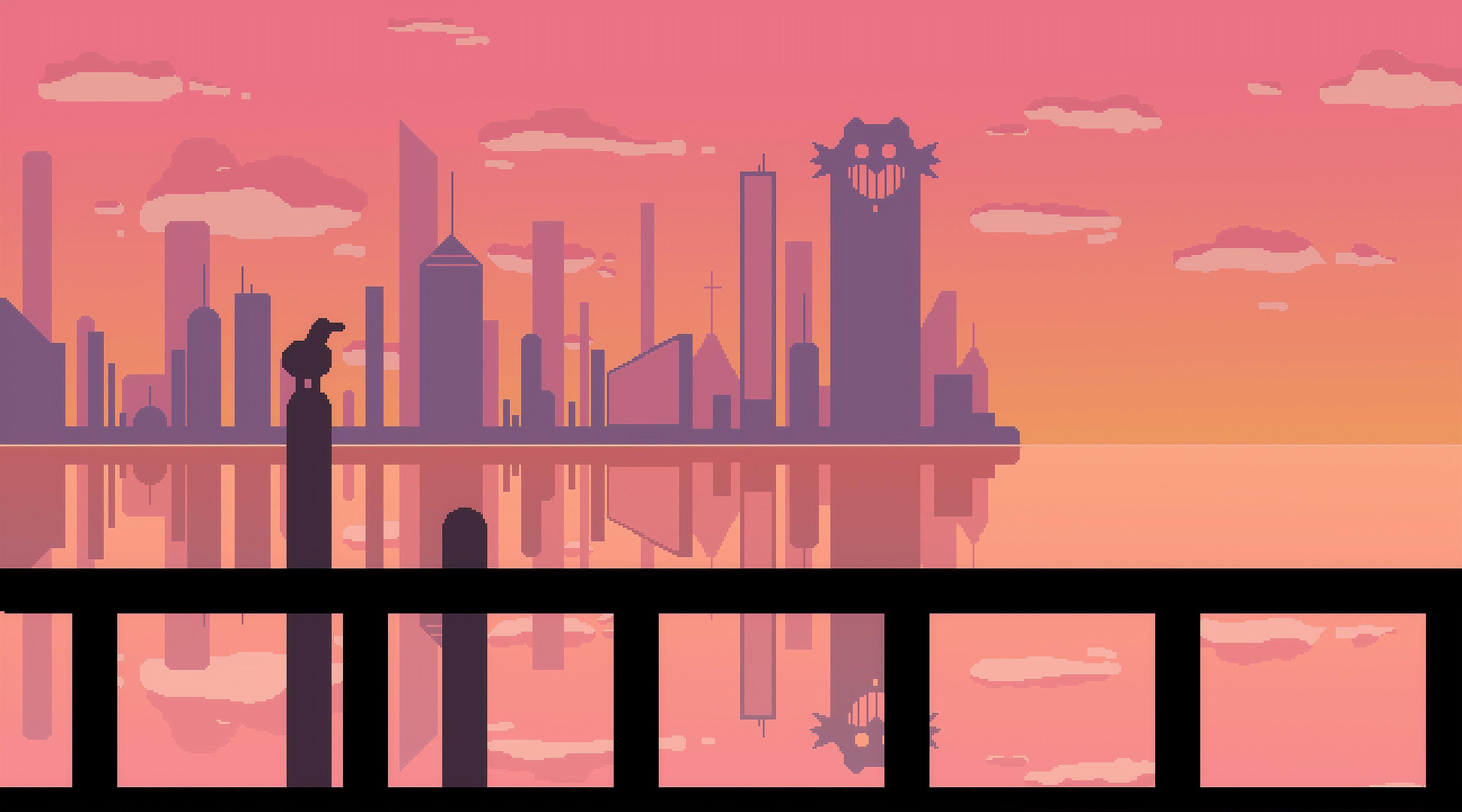 Pixel City Wallpapers Top Free Pixel City Backgrounds Wallpaperaccess