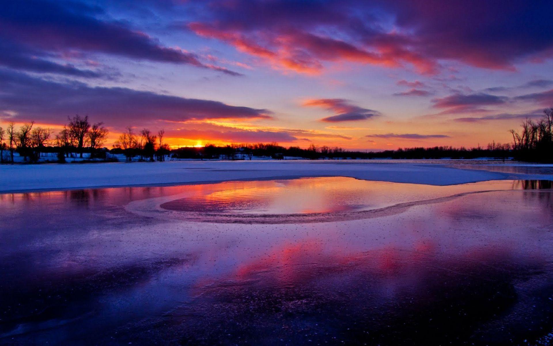 Winter Sunset Wallpapers Top Free Winter Sunset Backgrounds