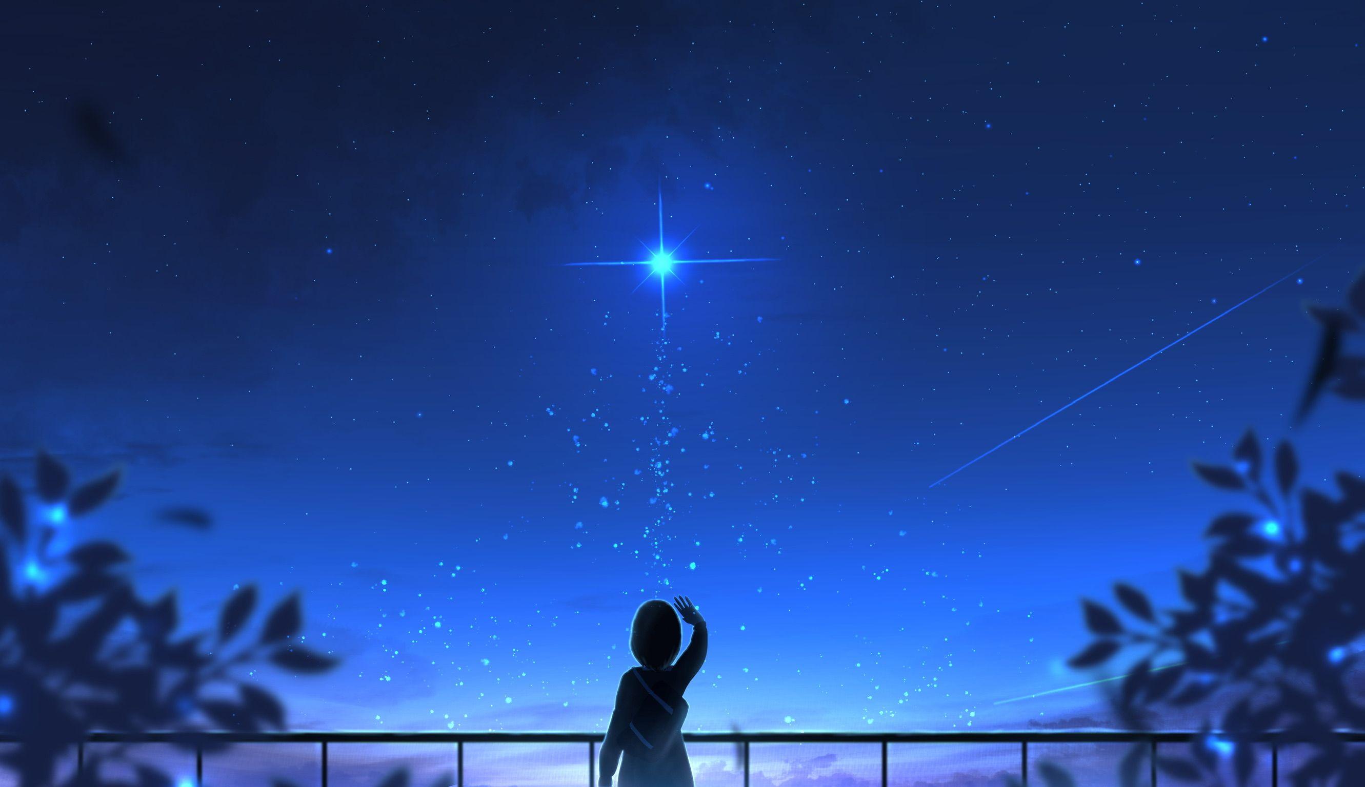 Anime Girl Wallpaper Night Sky Anime Wallpaper HD
