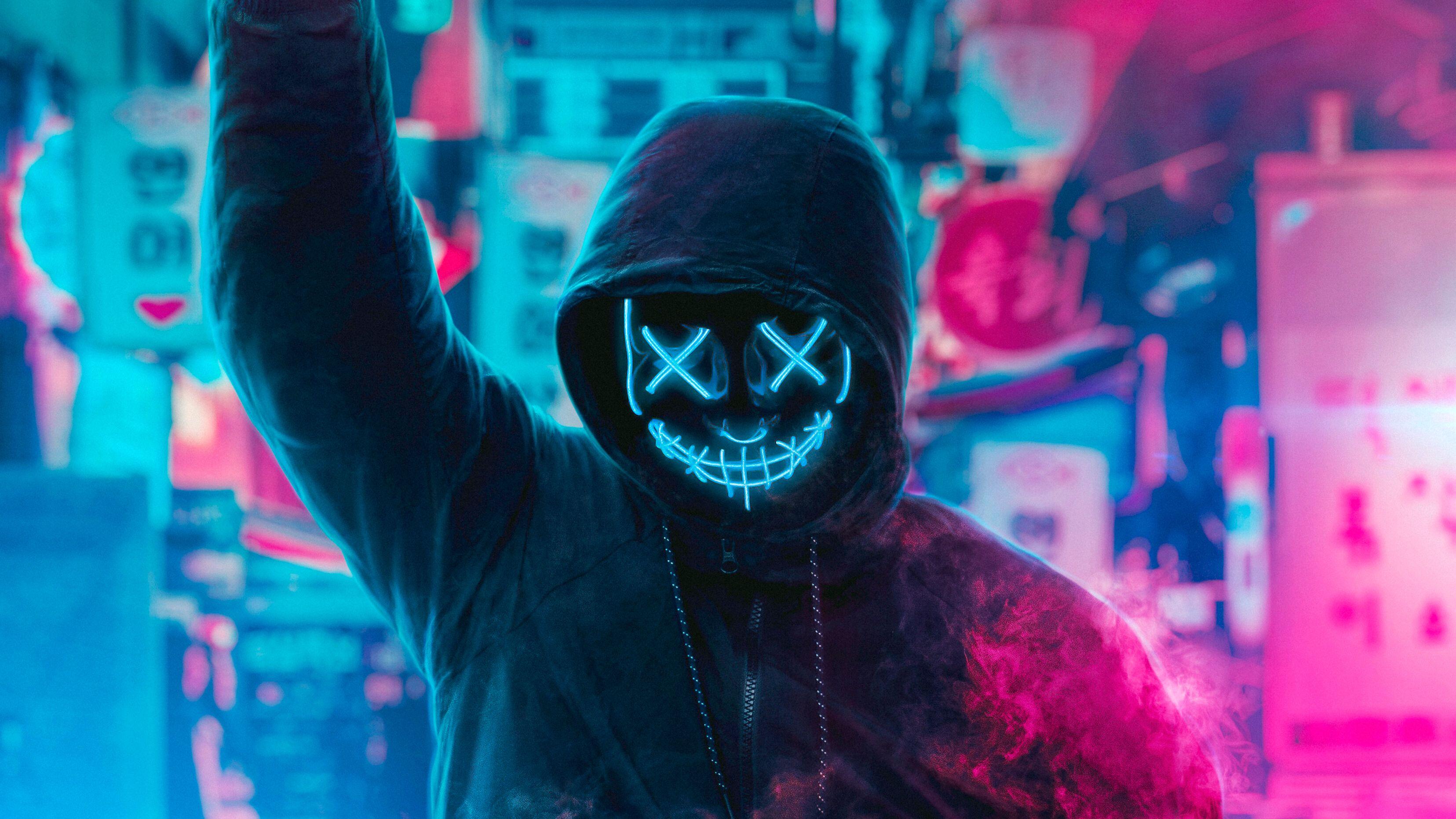 Neon Mask Wallpapers Top Free Neon Mask Backgrounds WallpaperAccess