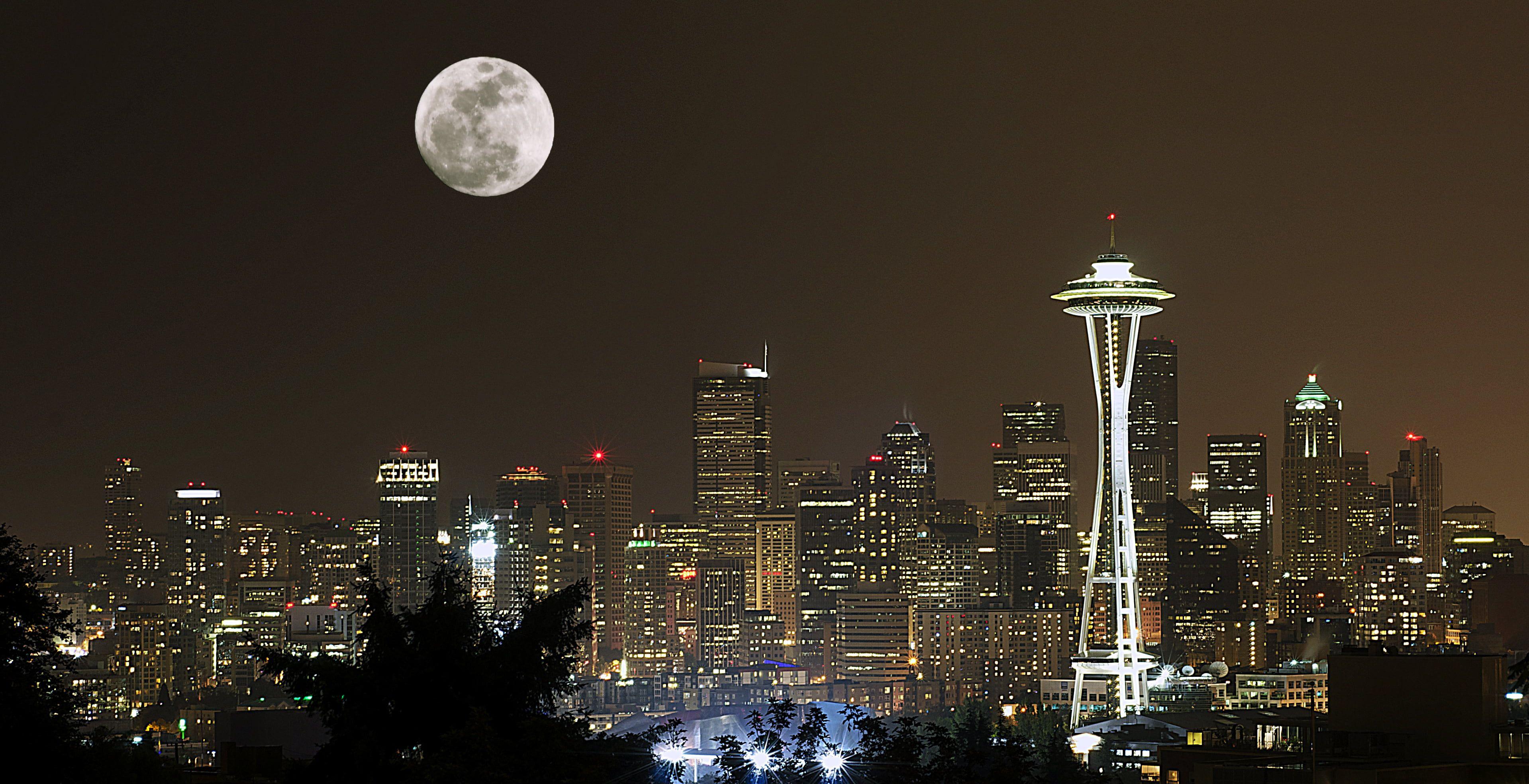 Seattle at Night Wallpapers Top Free Seattle at Night Backgrounds