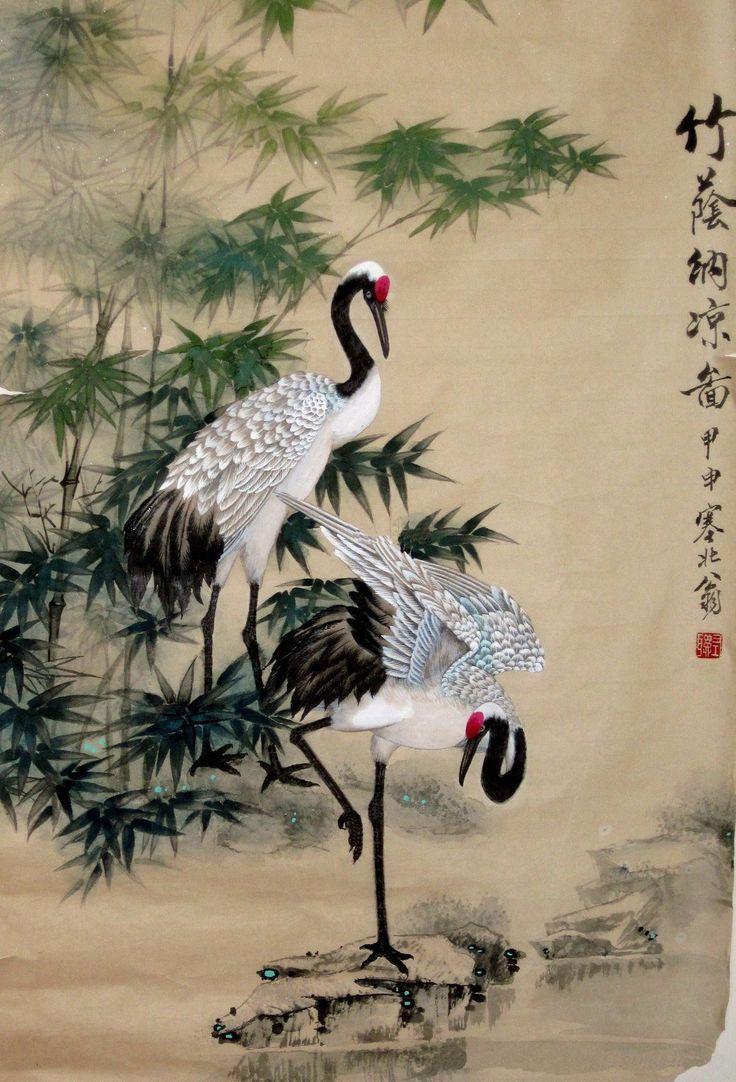Japanese Crane Painting of Birds Wallpapers Top Free Japanese Crane
