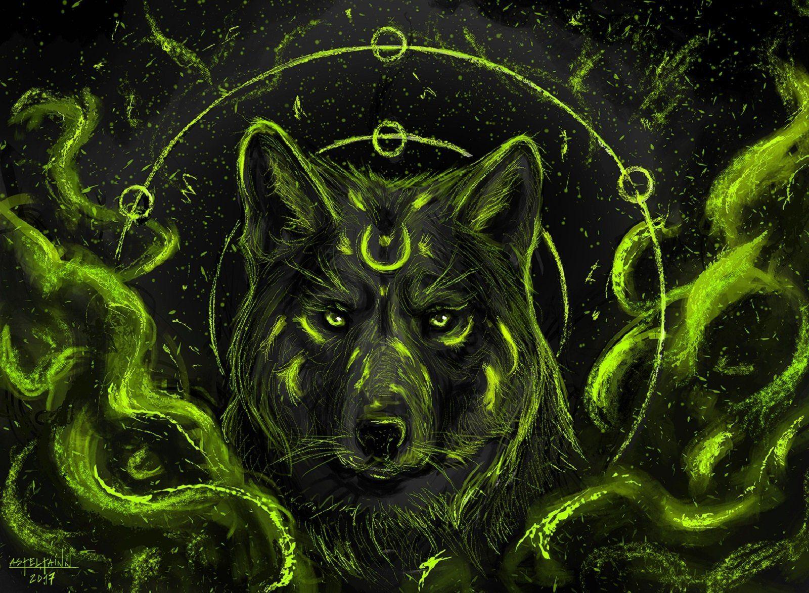 Green Wolf Wallpapers Top Free Green Wolf Backgrounds WallpaperAccess