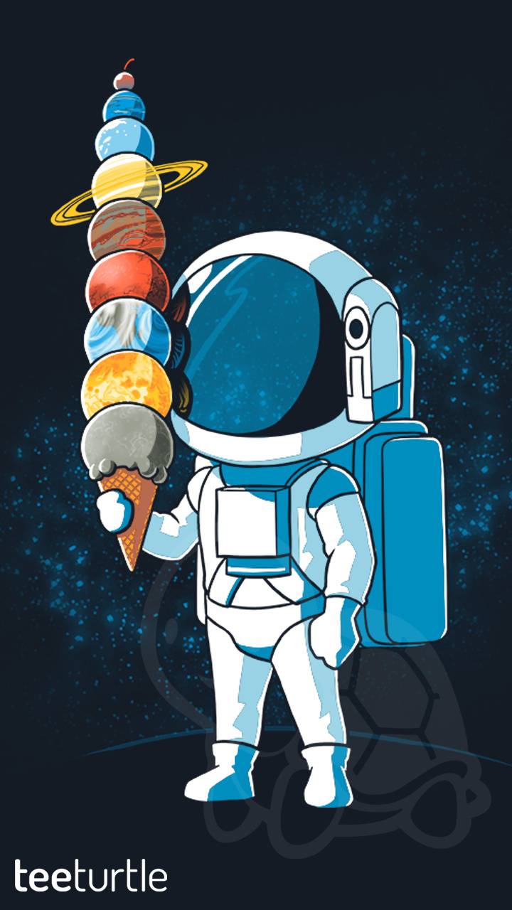 Astronaut In Space Wallpaper Cartoon