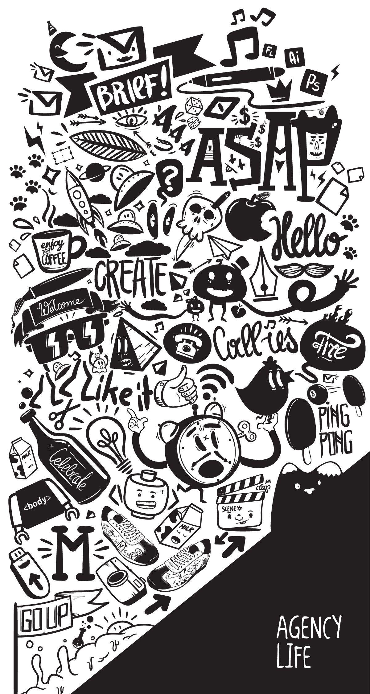 Black and White Doodle Wallpapers Top Free Black and White Doodle